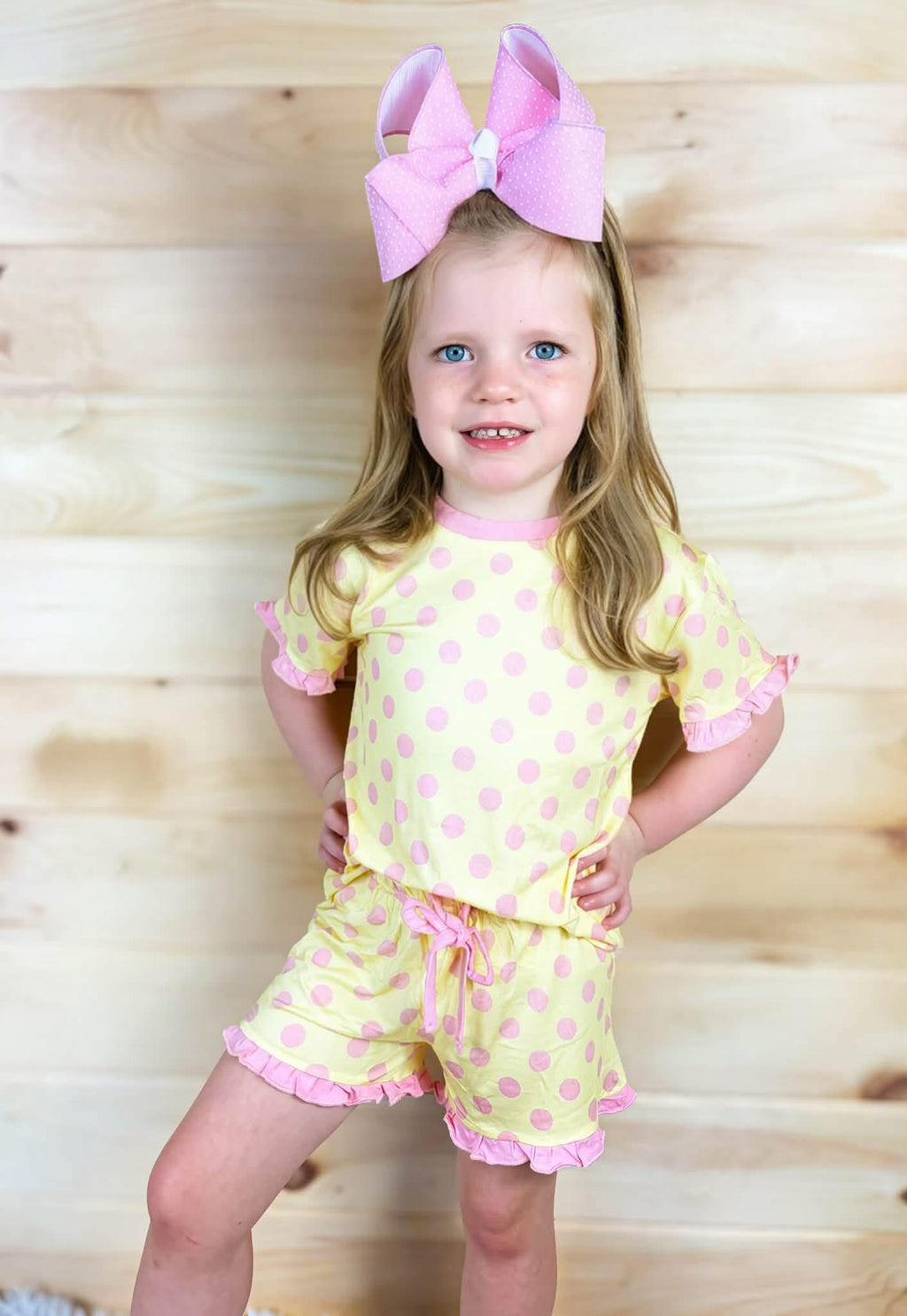 Honey Blush Kids Ruffle Short Set
