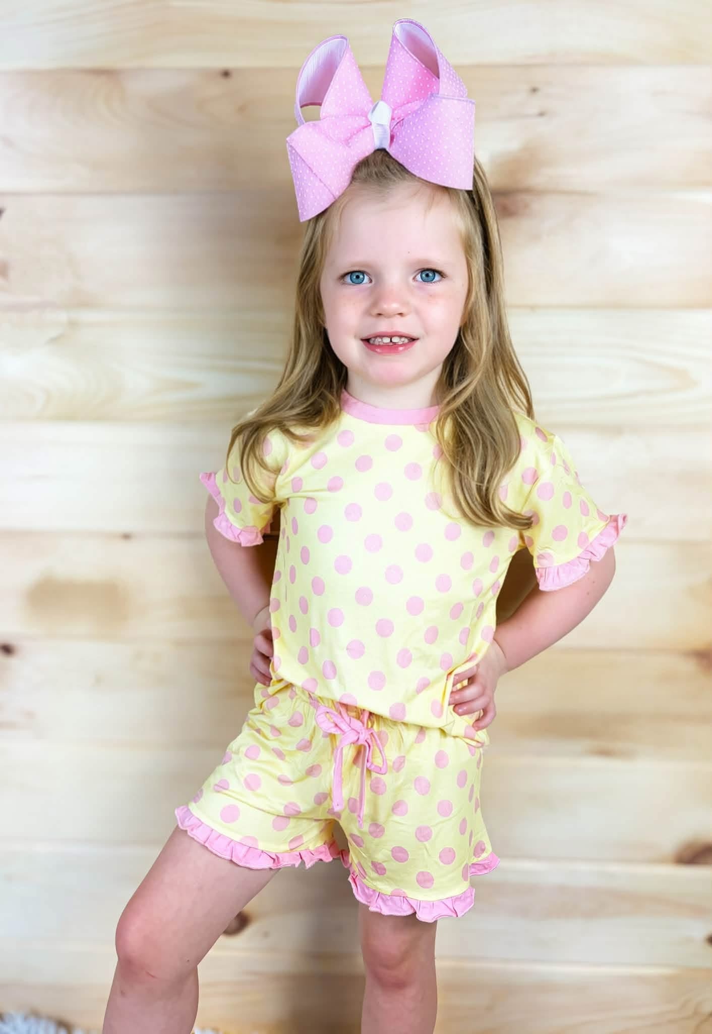 Honey Blush Kids Ruffle Short Set