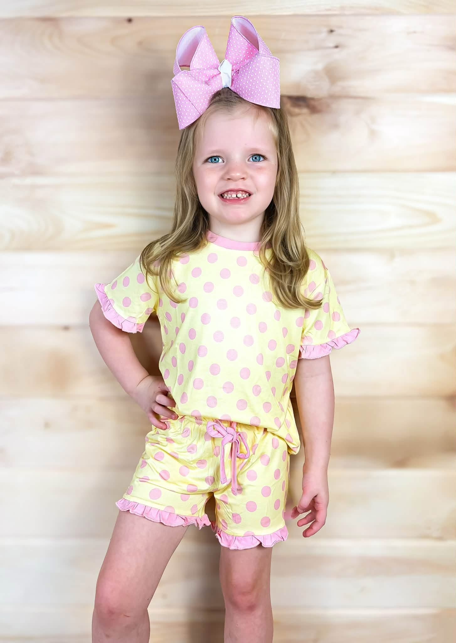 Honey Blush Kids Ruffle Short Set