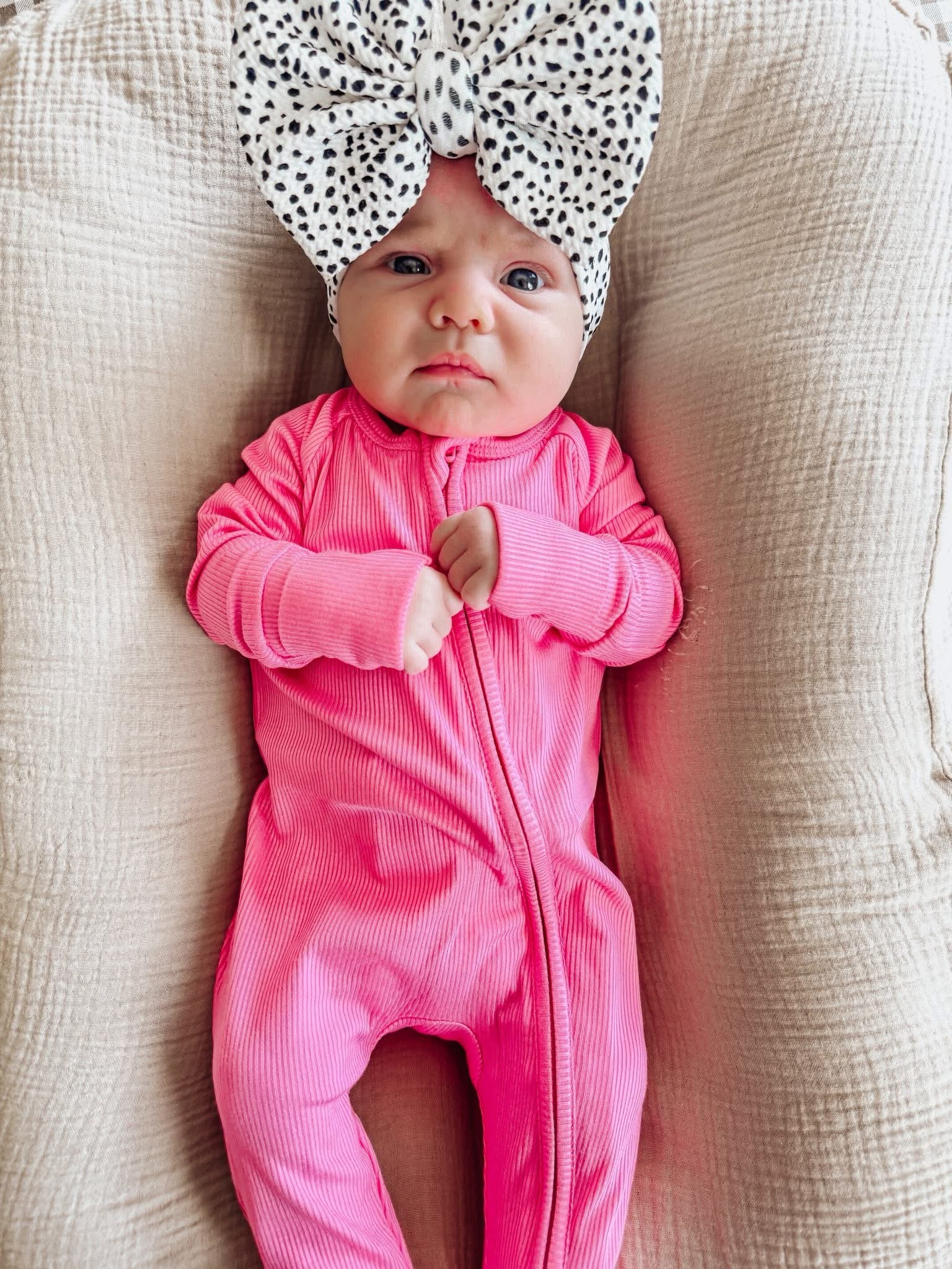 Pink Spritz Ribbed Double Zippy Romper