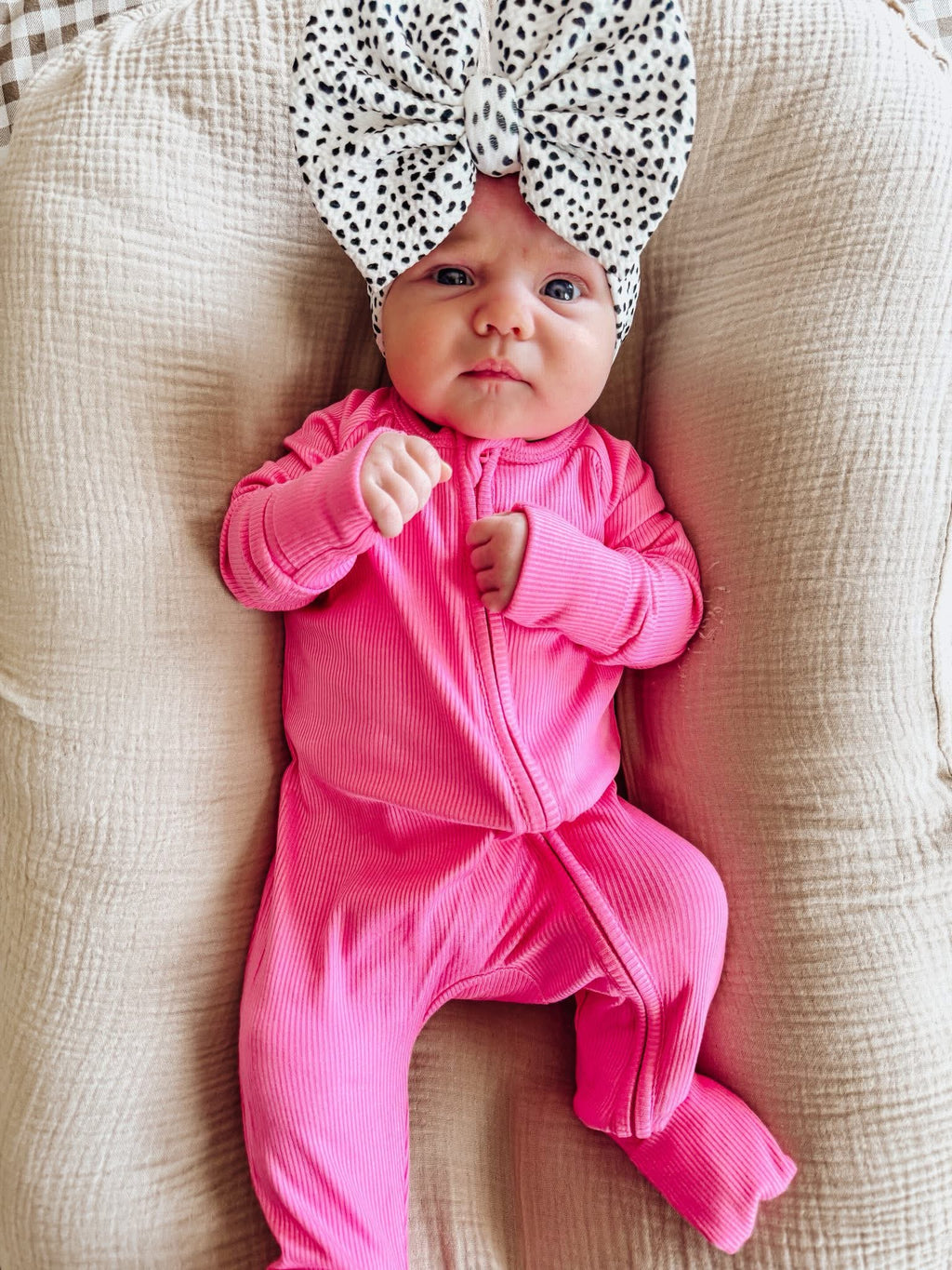 Pink Spritz Ribbed Double Zippy Romper