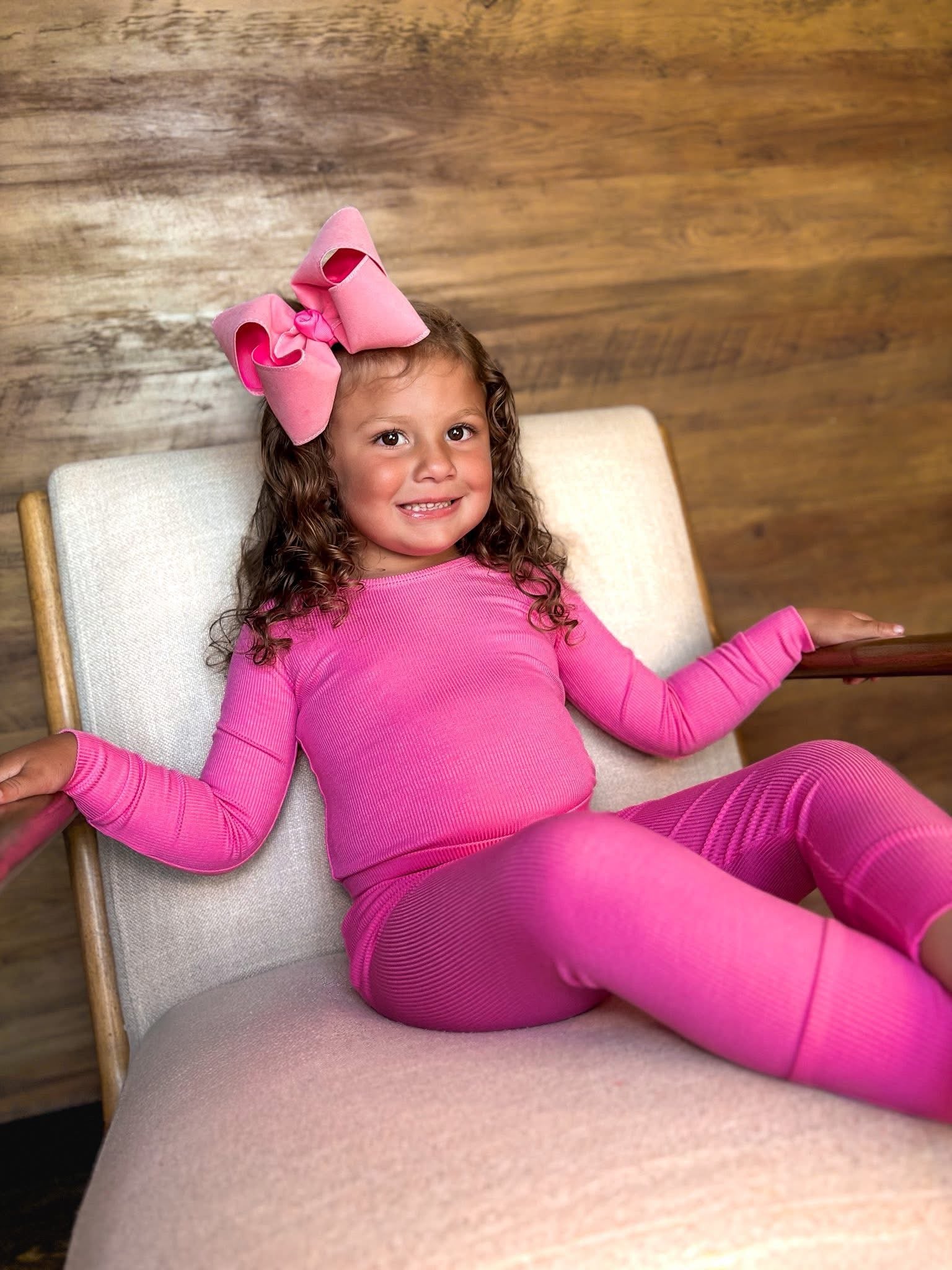 Pink Spritz Ribbed Two Piece Set