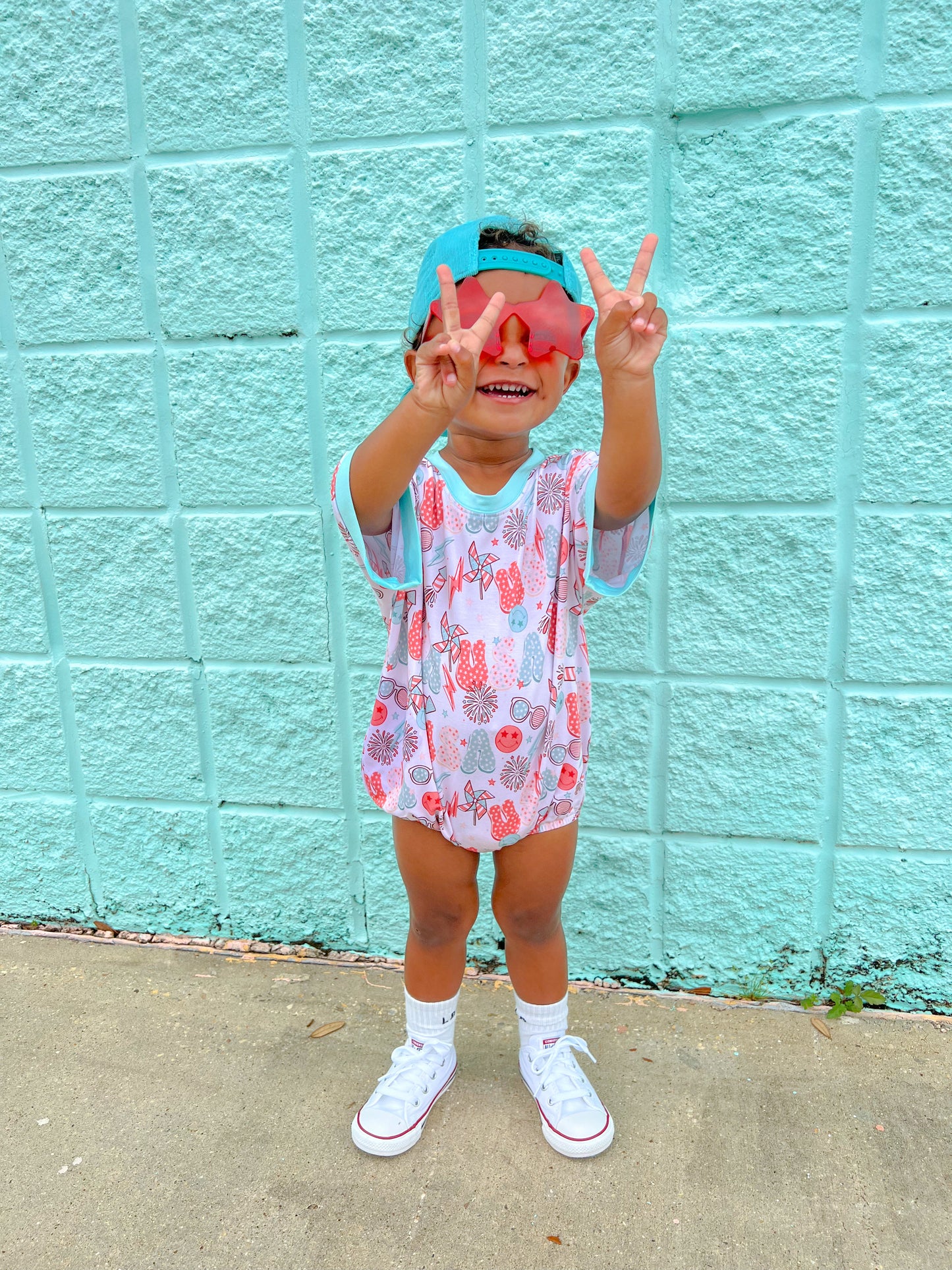 Party in the USA Oversized Bubble Romper