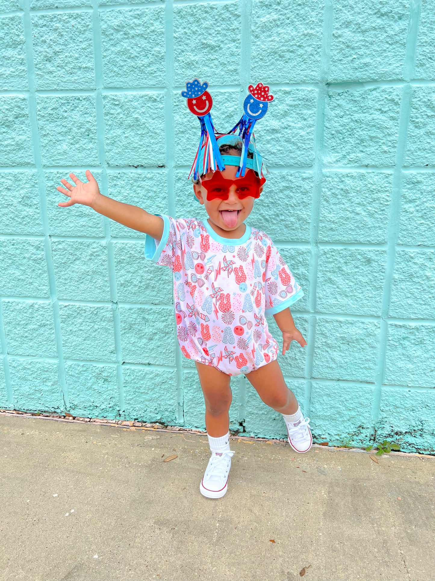 Party in the USA Oversized Bubble Romper