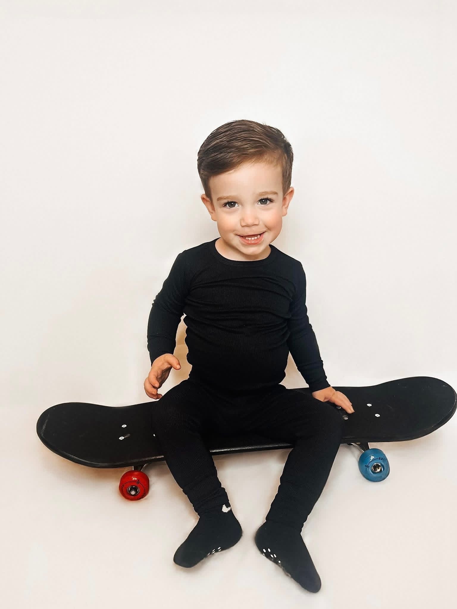 Licorice Ribbed Two Piece Set