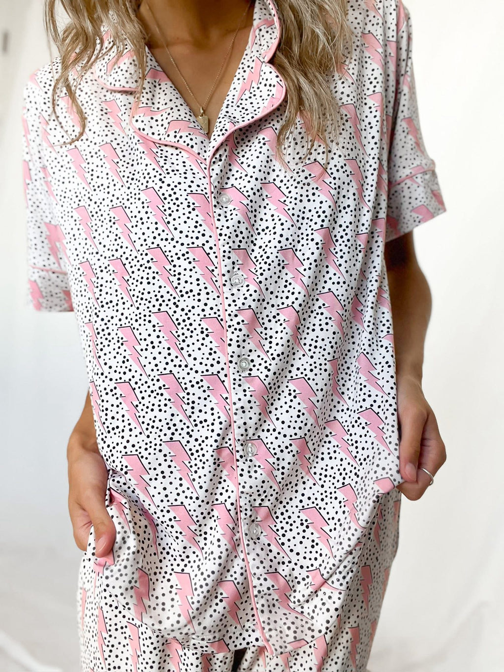 Pink Bolts Womens Pant Set