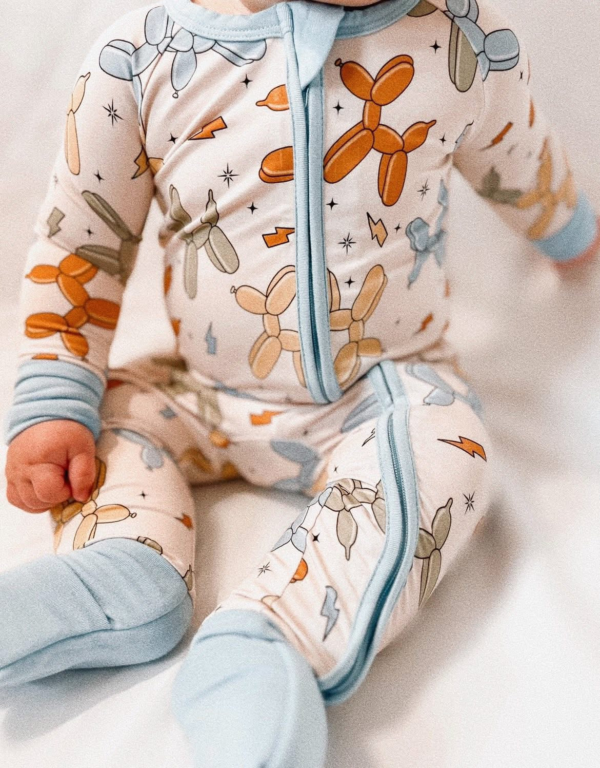 Retro Balloon Dogs Double Zippy Romper