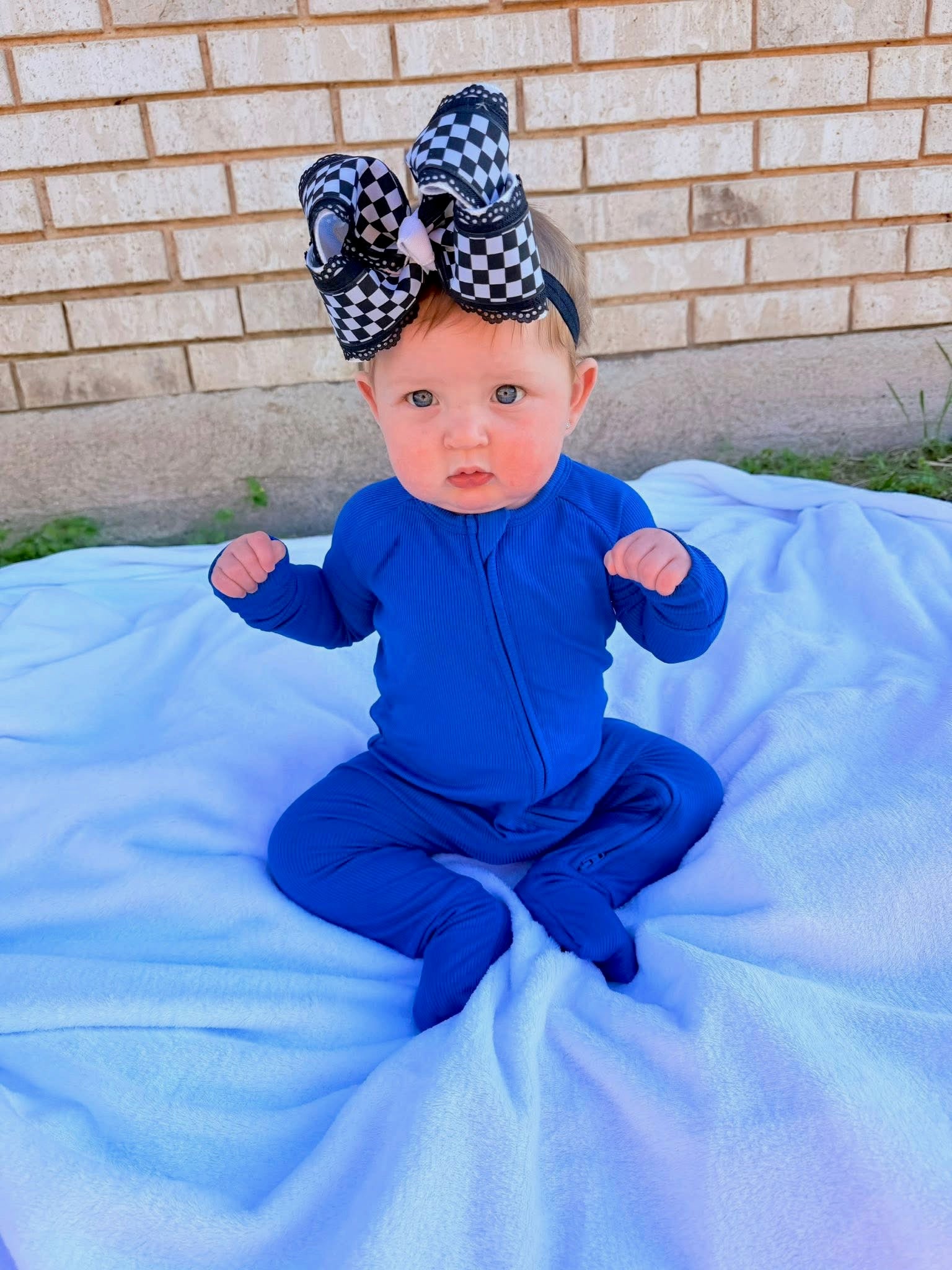 Royal Ribbed Double Zippy Romper