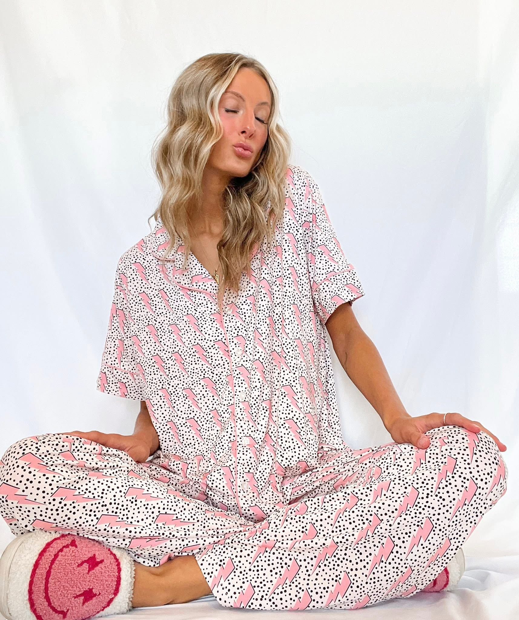 Pink Bolts Womens Pant Set