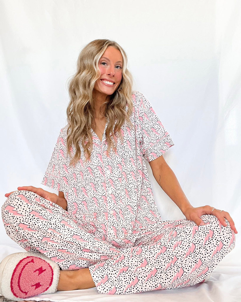 Pink Bolts Womens Pant Set