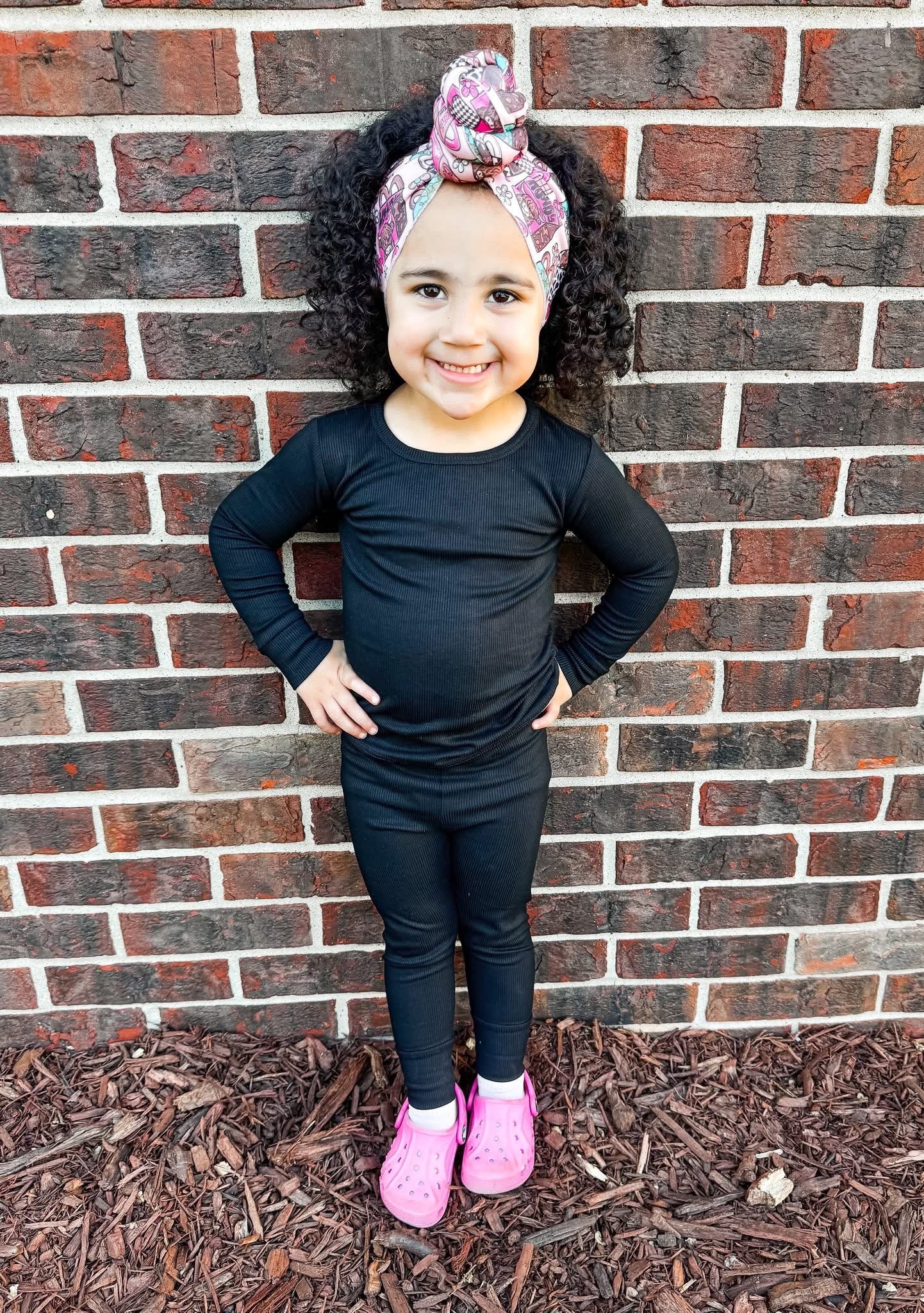 Licorice Ribbed Two Piece Set