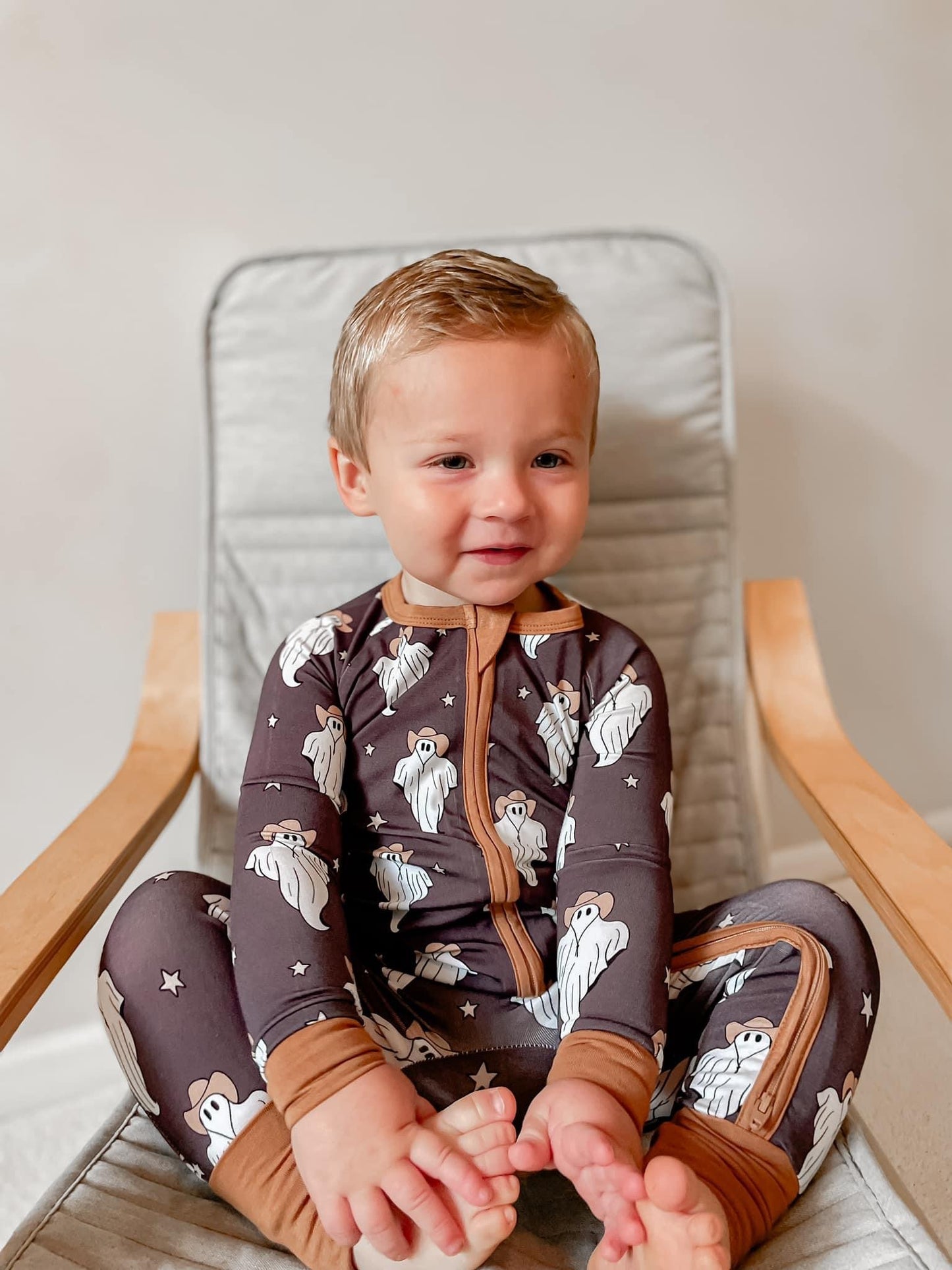 Howdy Ghost Double Zippy Romper