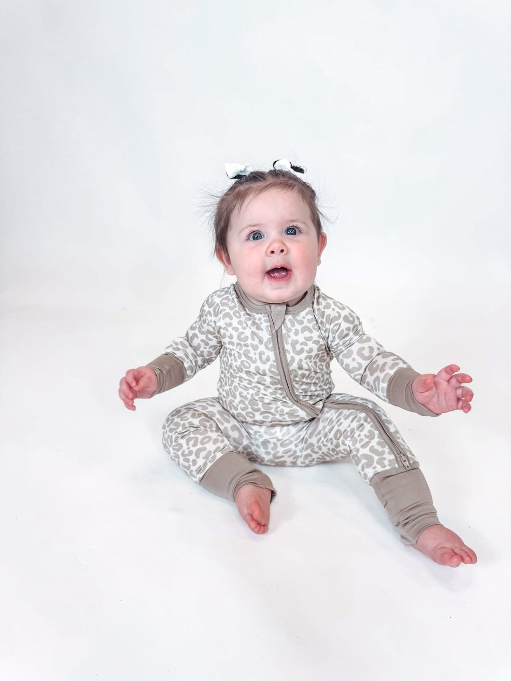 Oat Leopard Double Zippy Romper