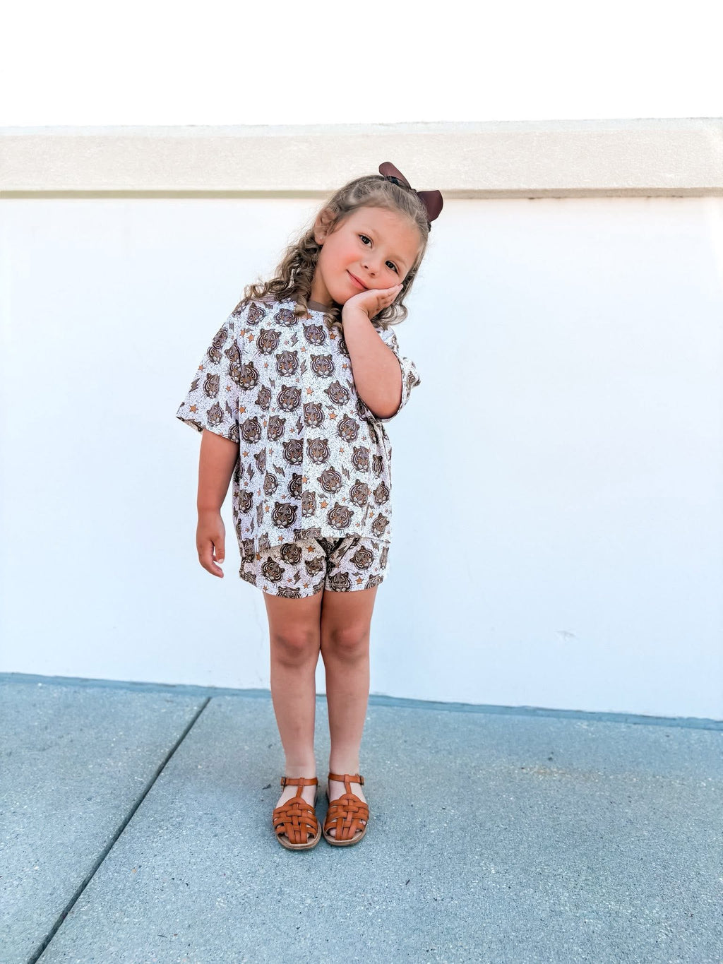 Retro Tiger Oversized Short Set