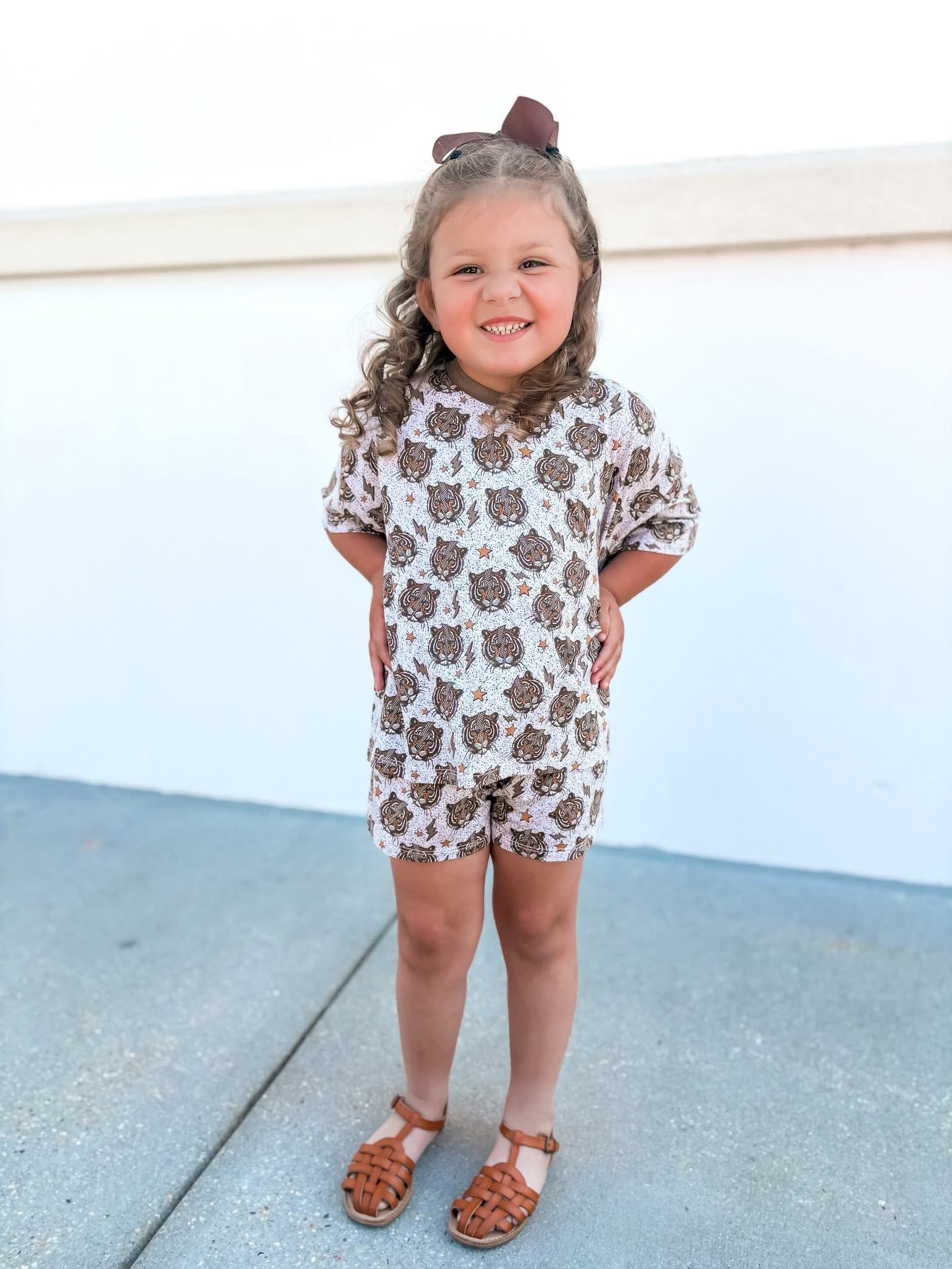 Retro Tiger Oversized Short Set