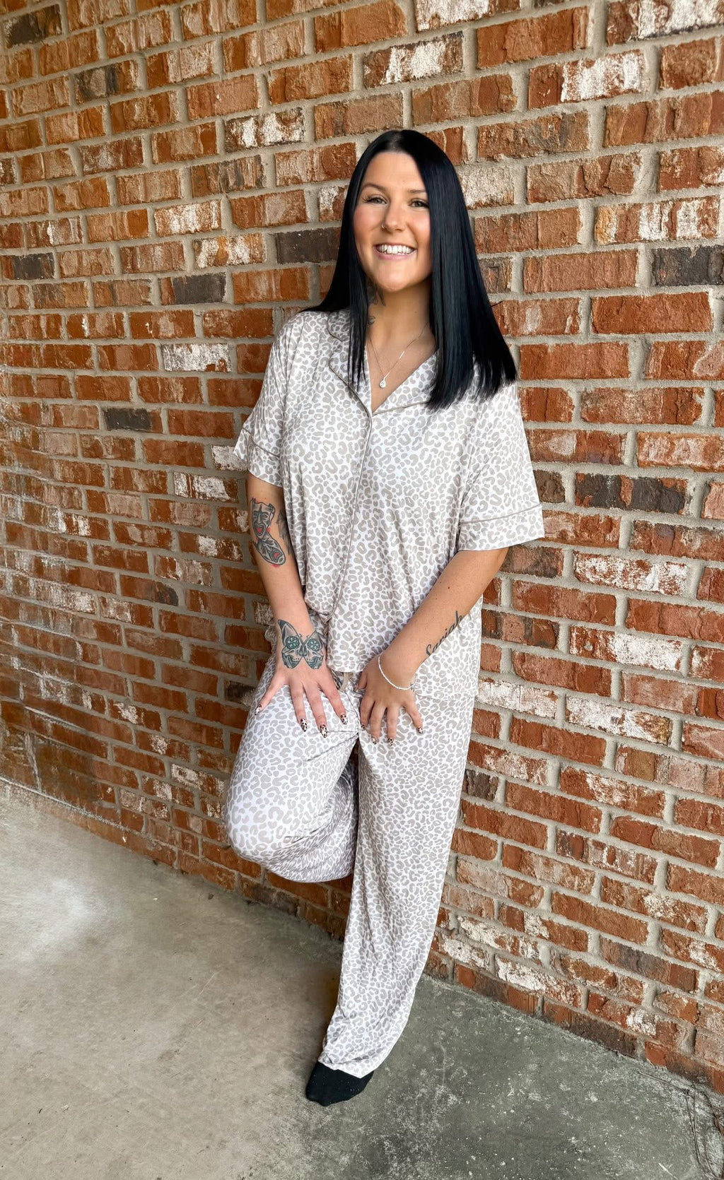 Oat Leopard Womens Pant Set