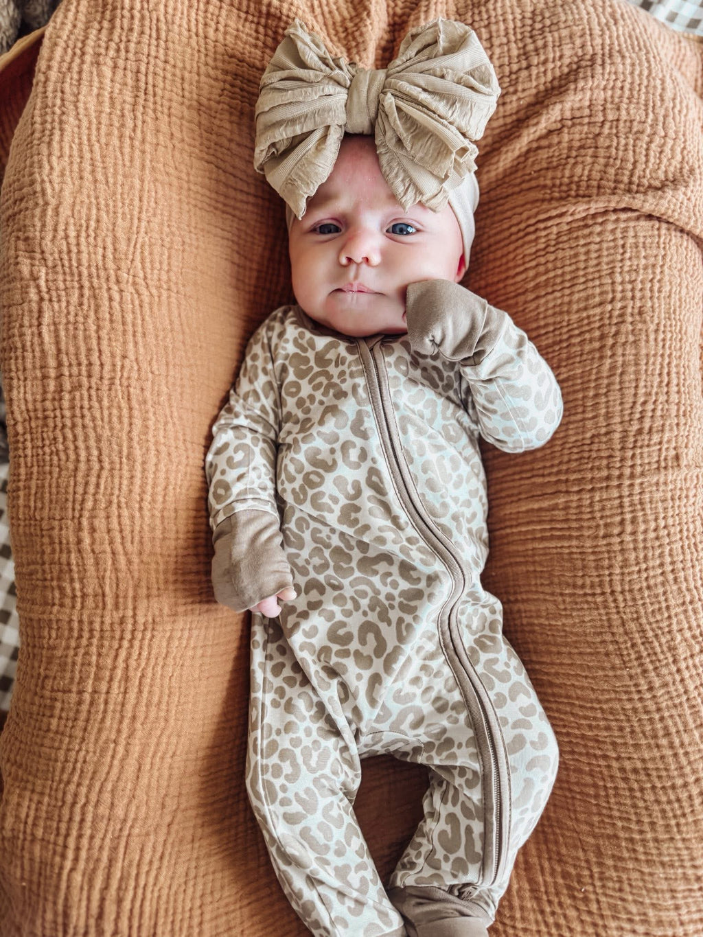Oat Leopard Double Zippy Romper