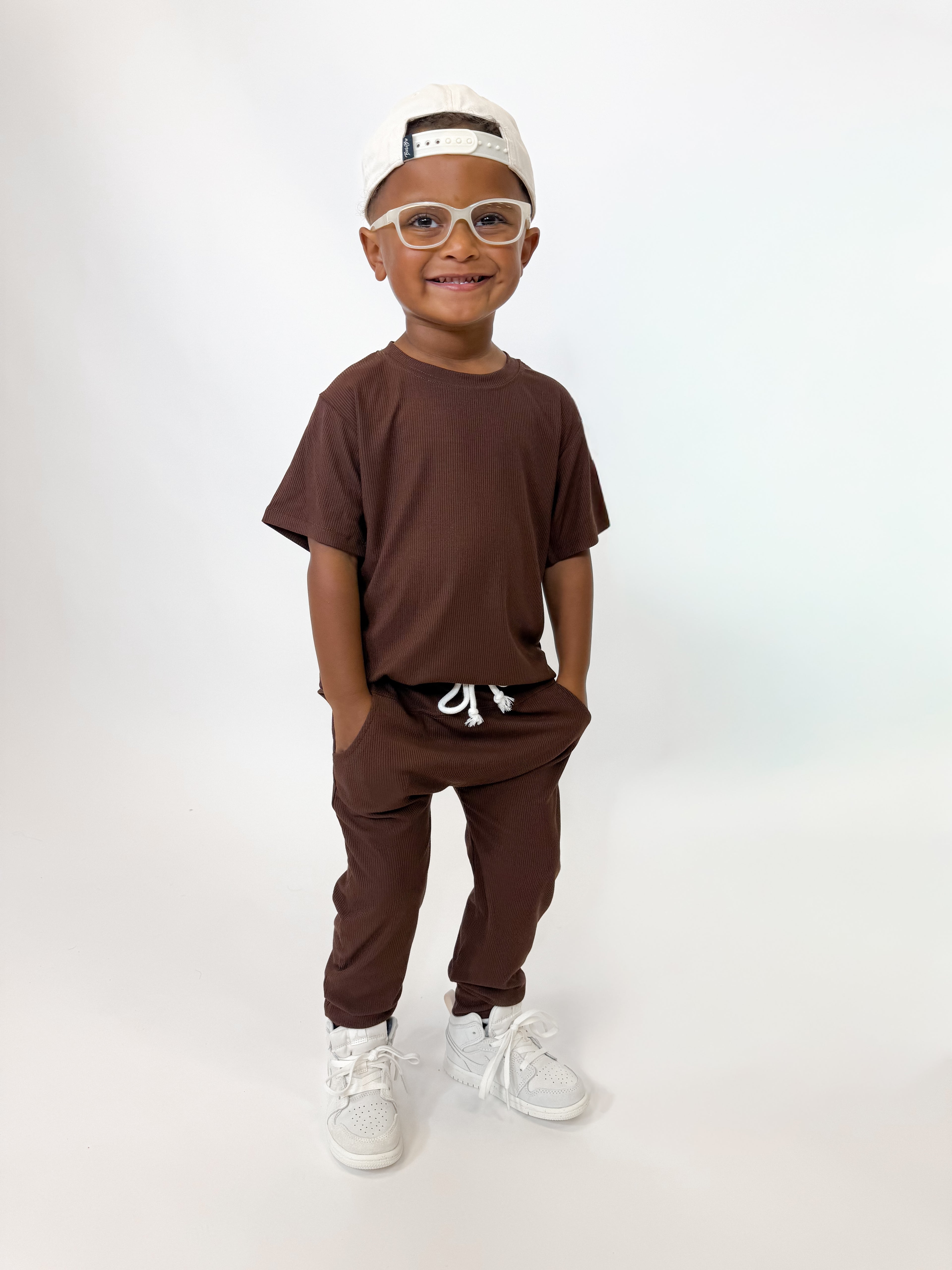 Rich Chocolate Ribbed Oversized Tee