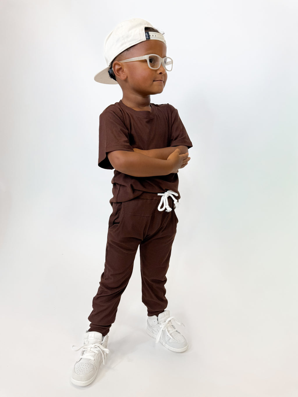 Rich Chocolate Ribbed Oversized Tee