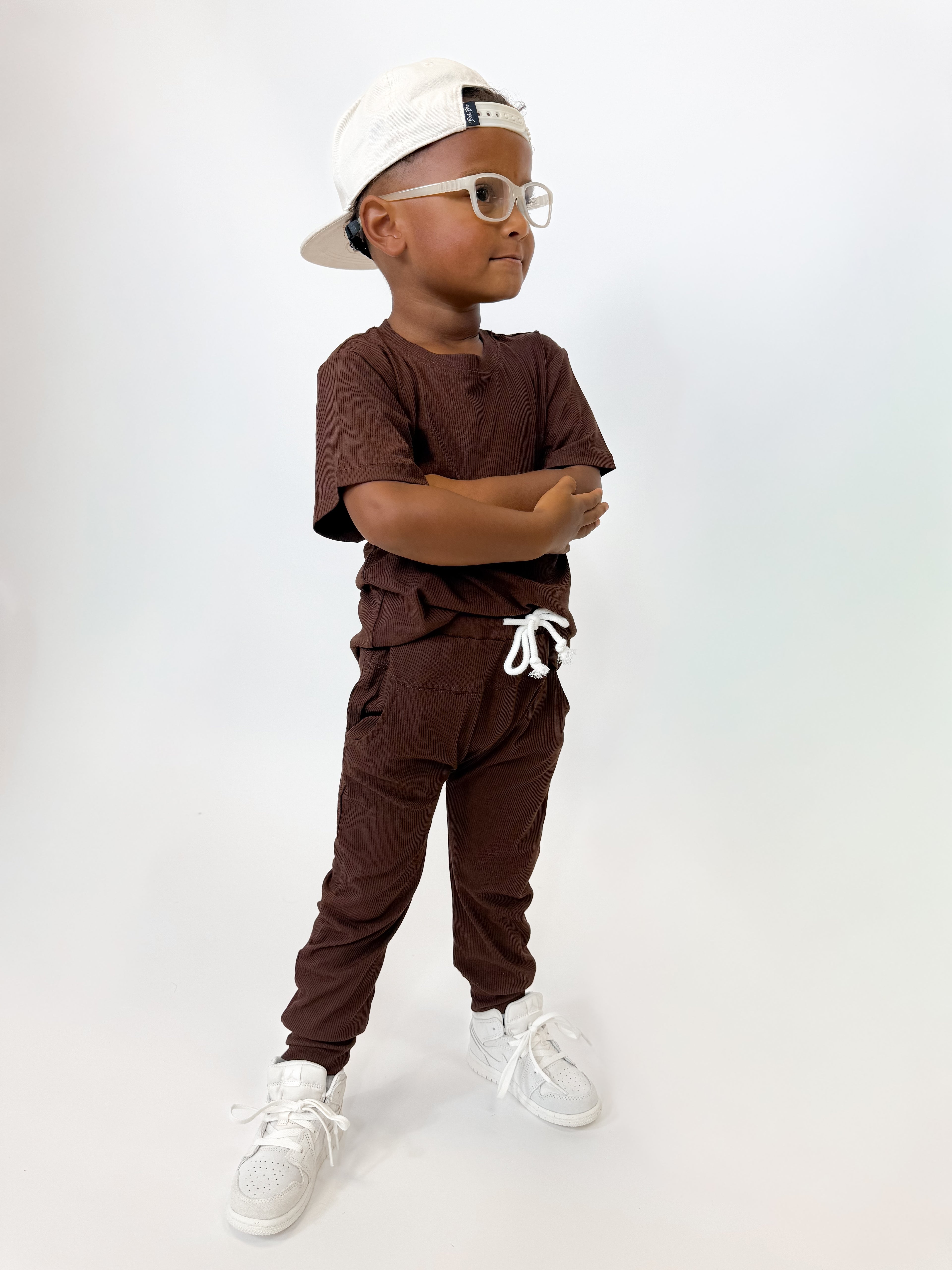 Rich Chocolate Ribbed Oversized Tee