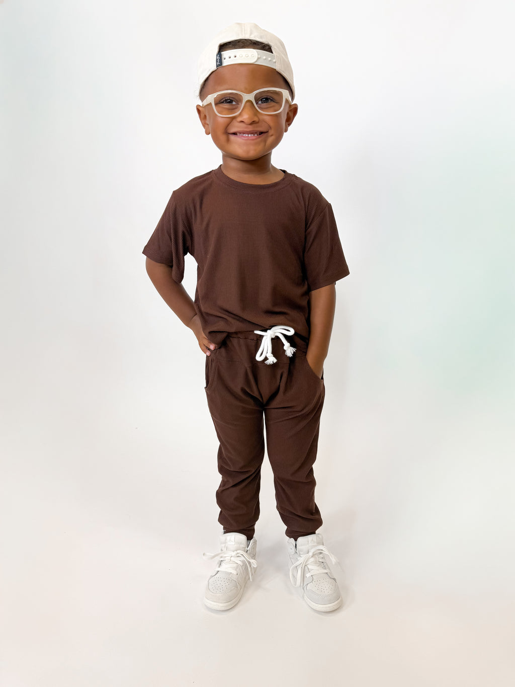 Rich Chocolate Ribbed Oversized Tee