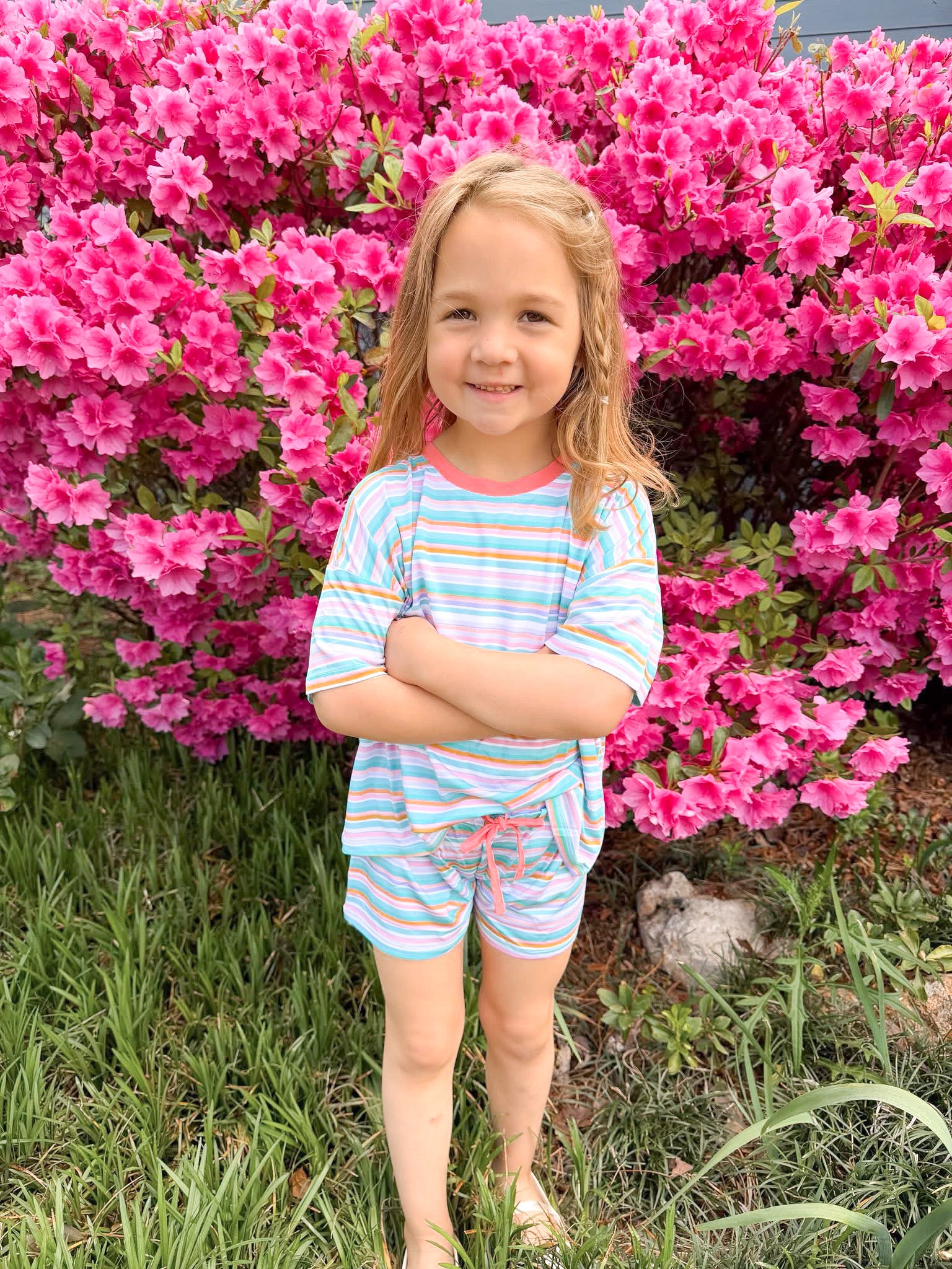 Candy Stripes Oversized Short Set