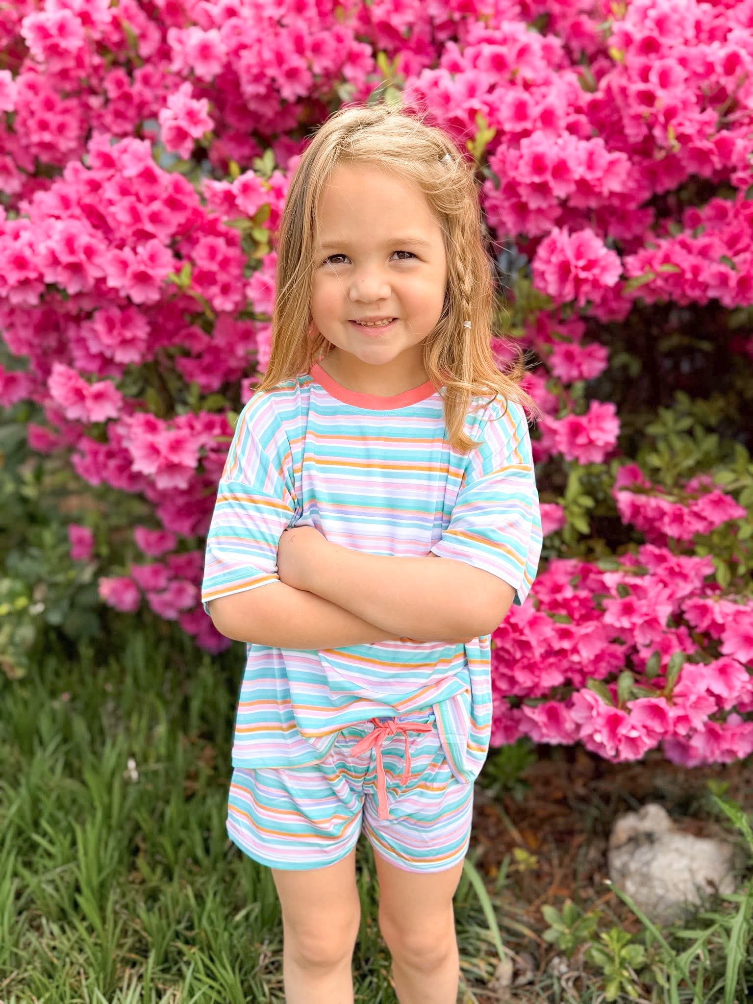 Candy Stripes Oversized Short Set