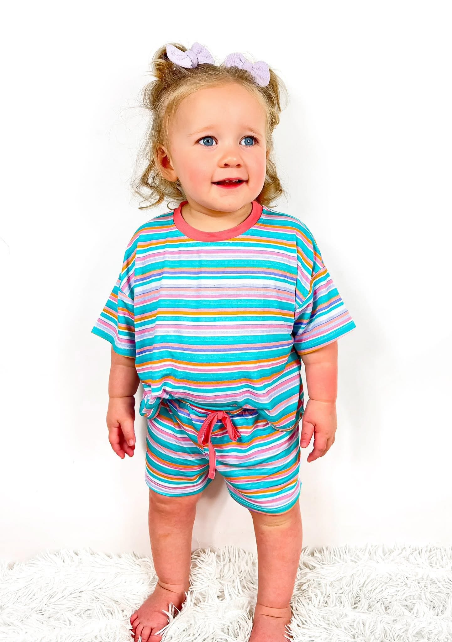 Candy Stripes Oversized Short Set