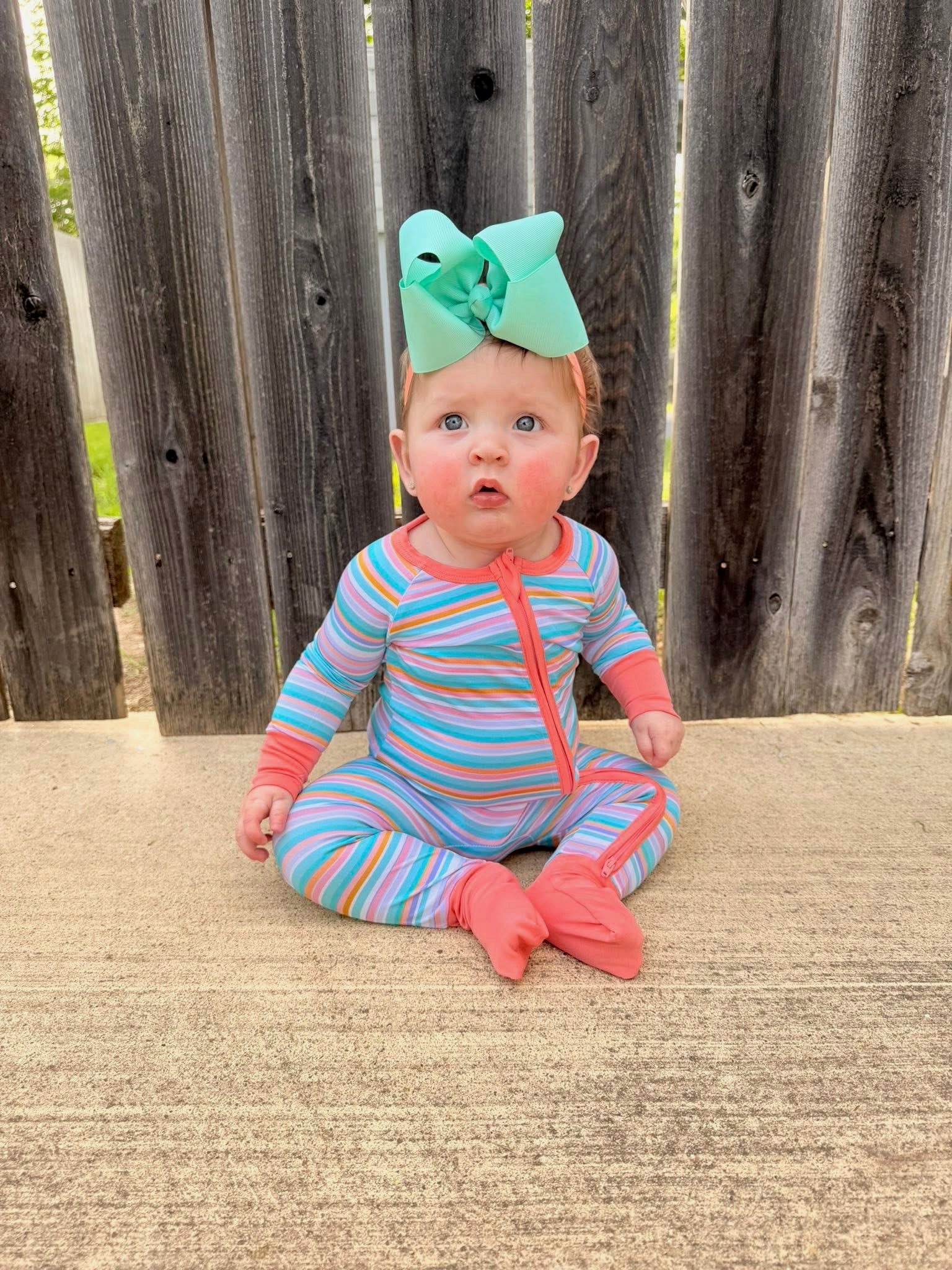 Candy Stripes Double Zippy Romper