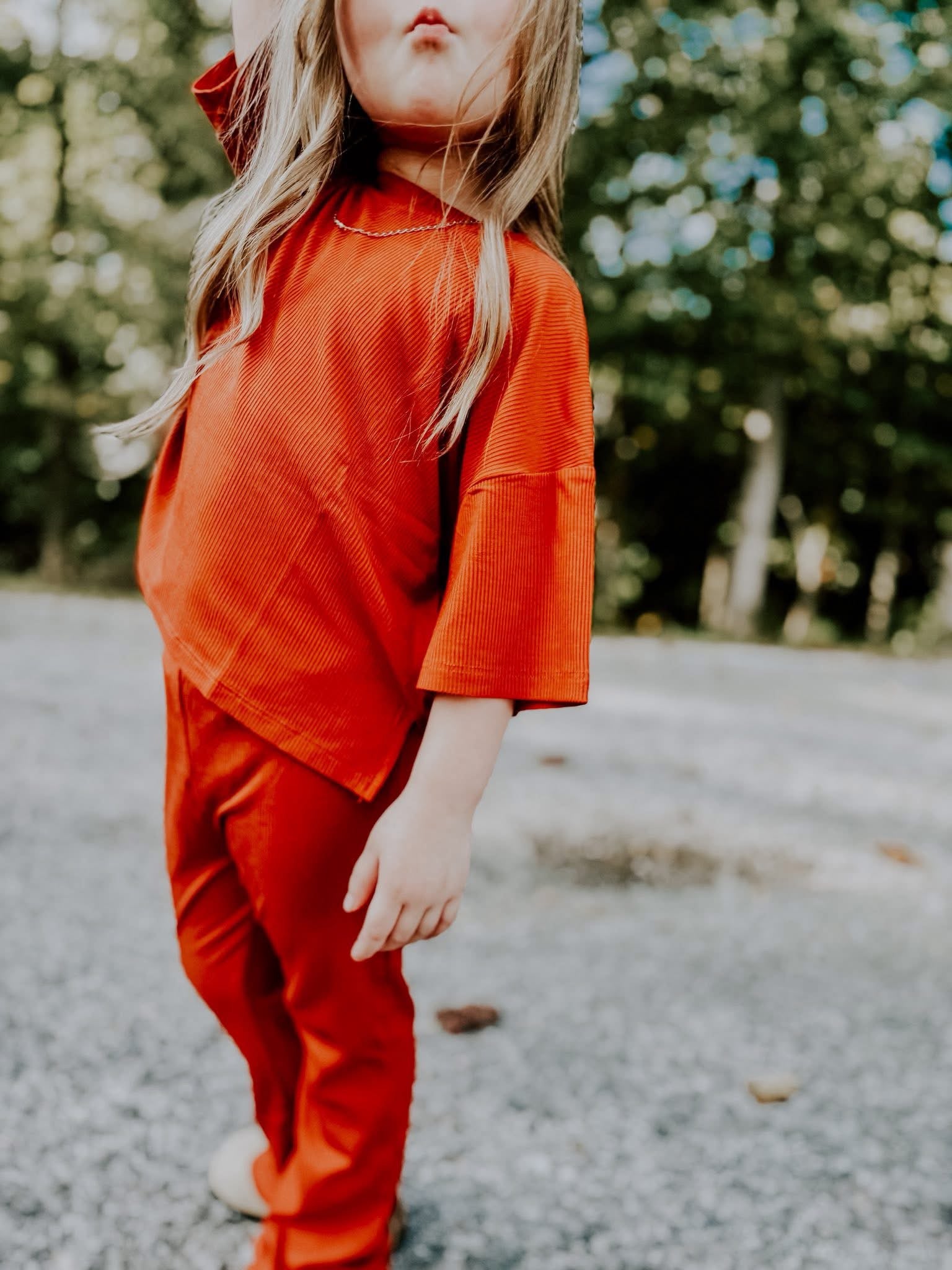 Pumpkin Spice Ribbed Kids Daywear Pant Set