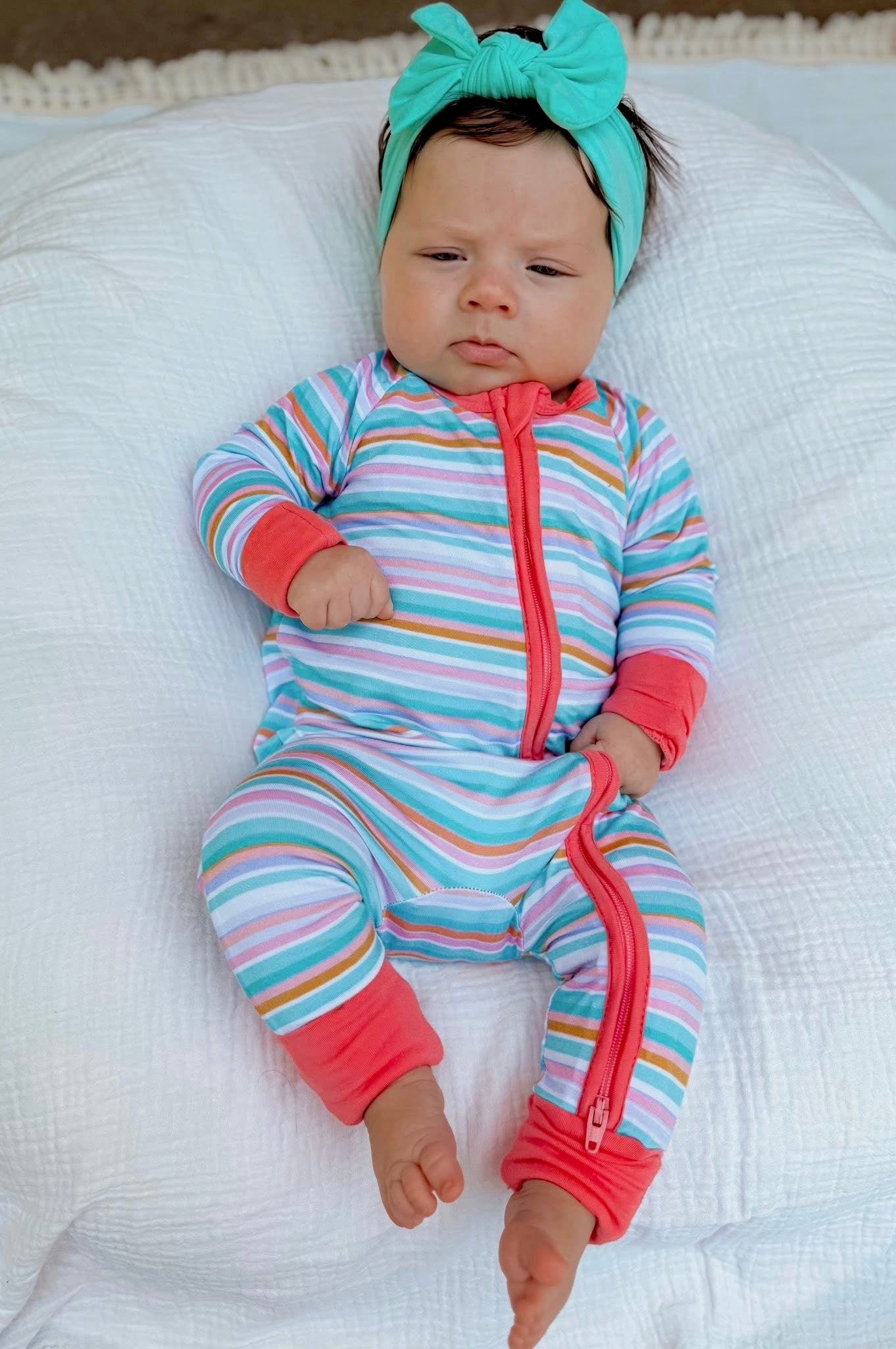 Candy Stripes Double Zippy Romper