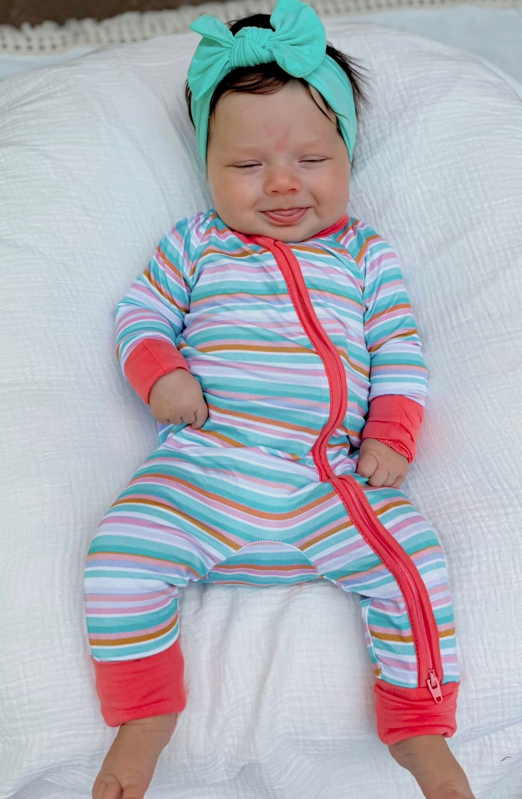 Candy Stripes Double Zippy Romper