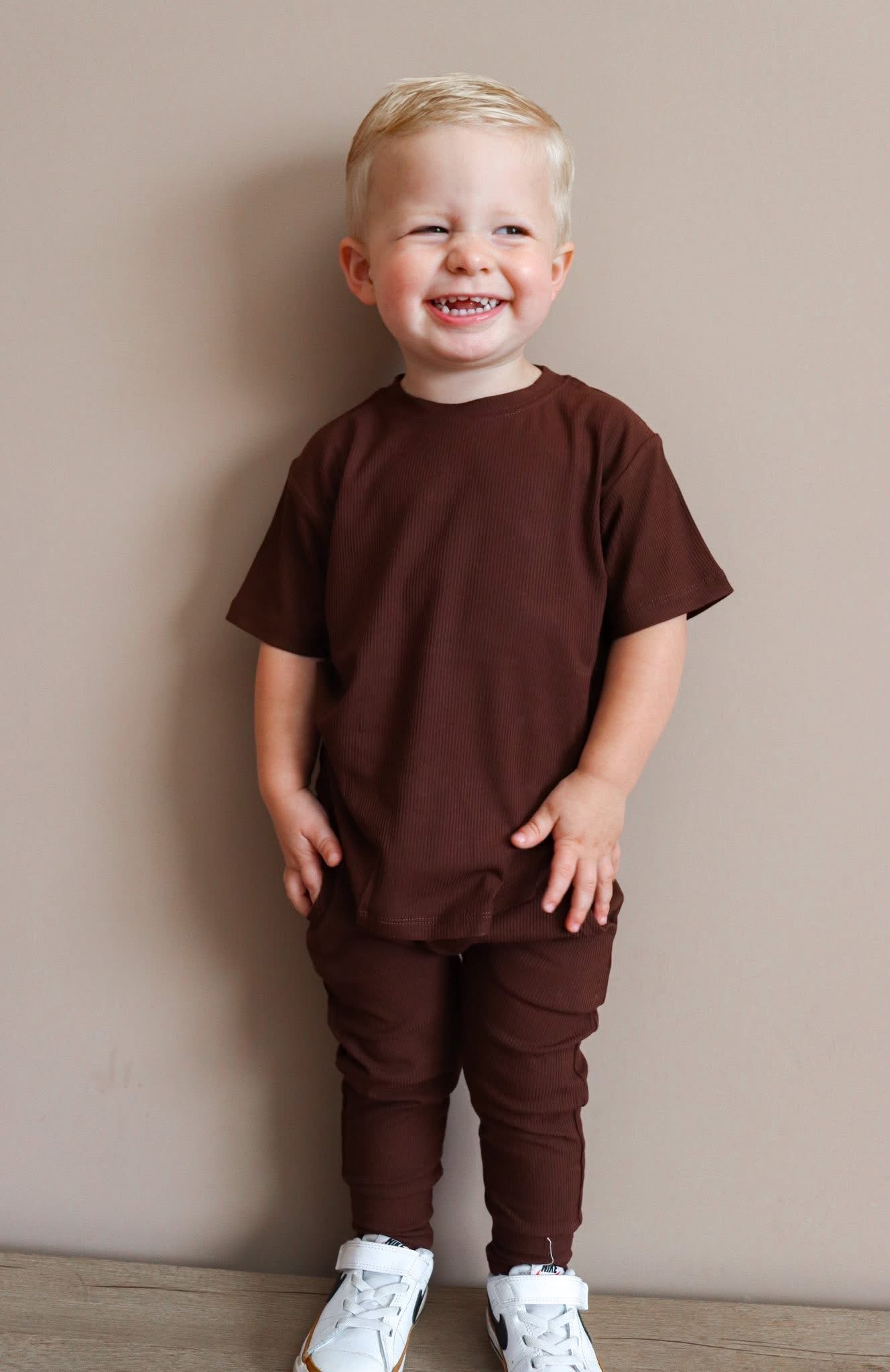 Rich Chocolate Ribbed Joggers