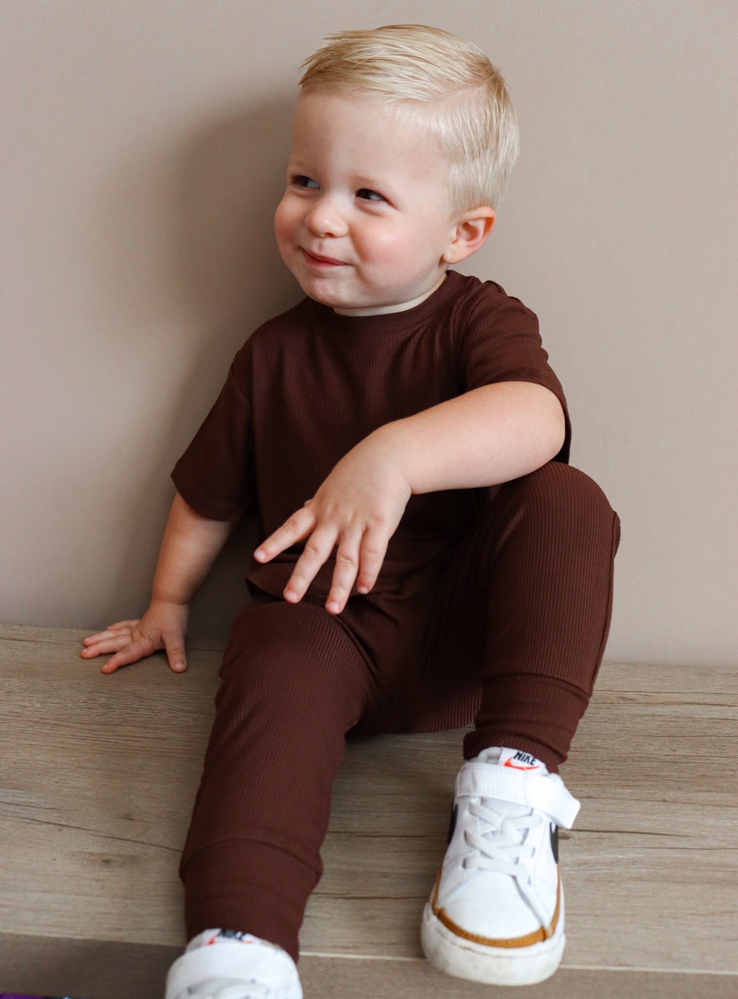 Rich Chocolate Ribbed Joggers