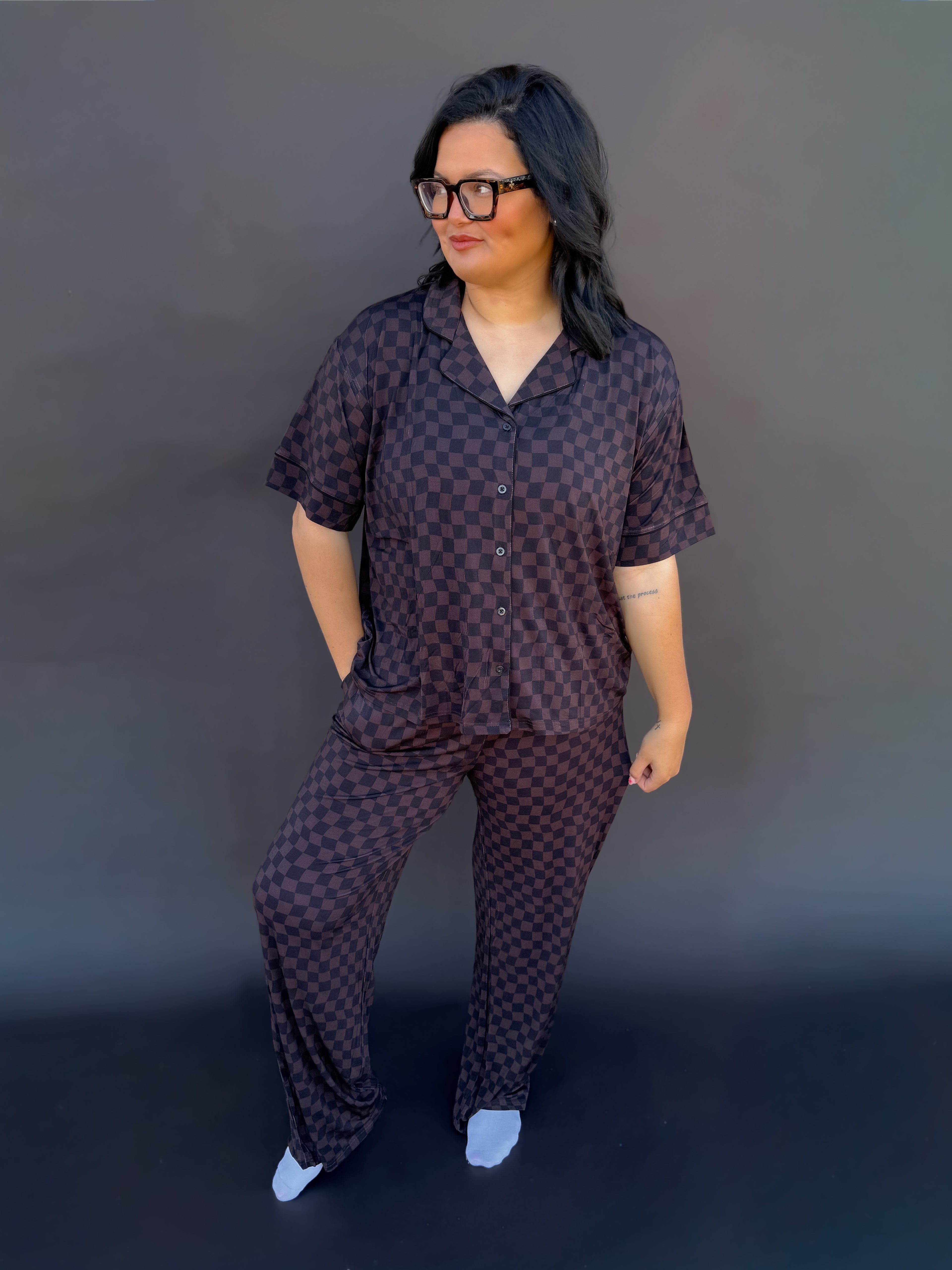 Mocha Waves Womens Pant Set