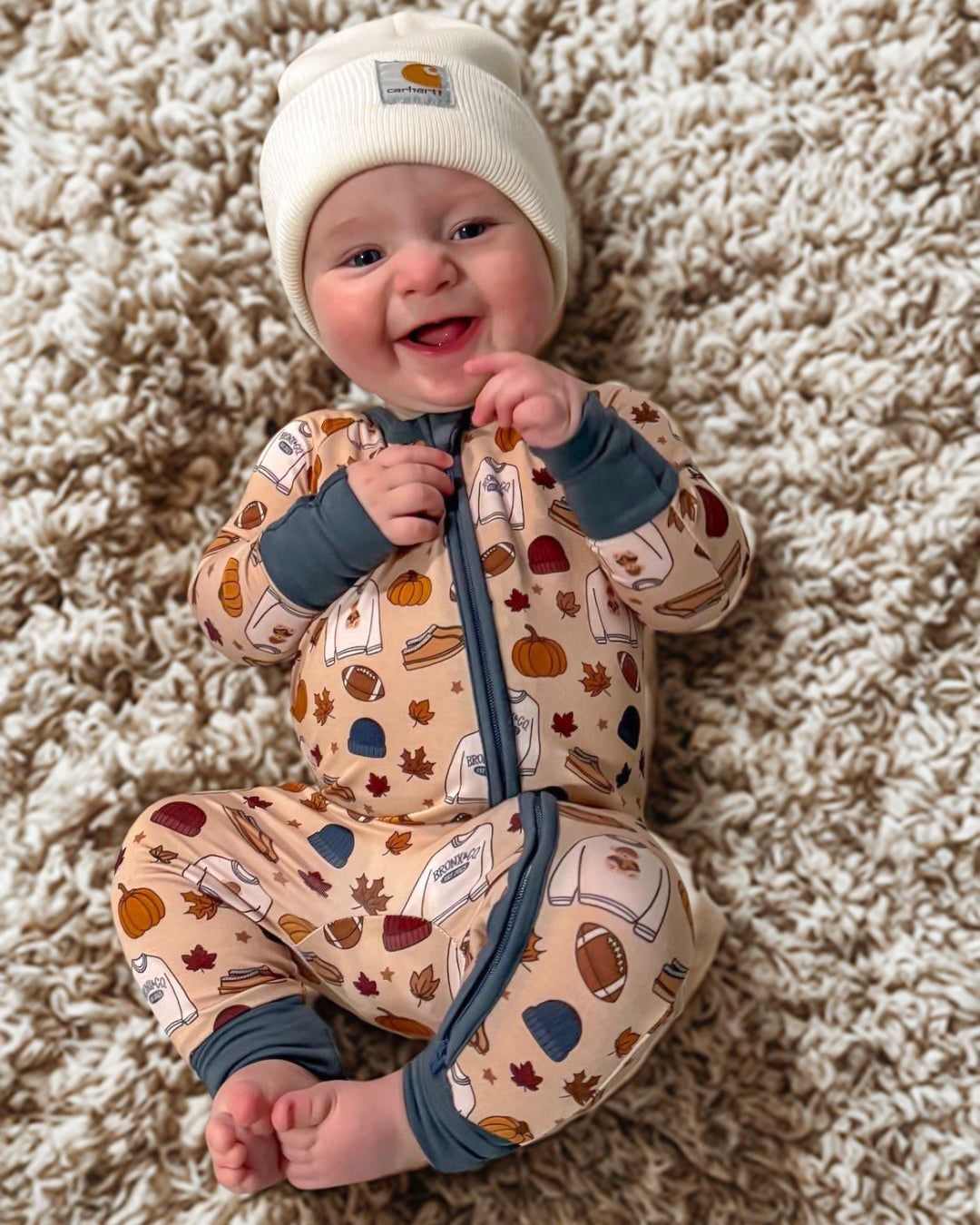 Autumn Dude Double Zippy Romper