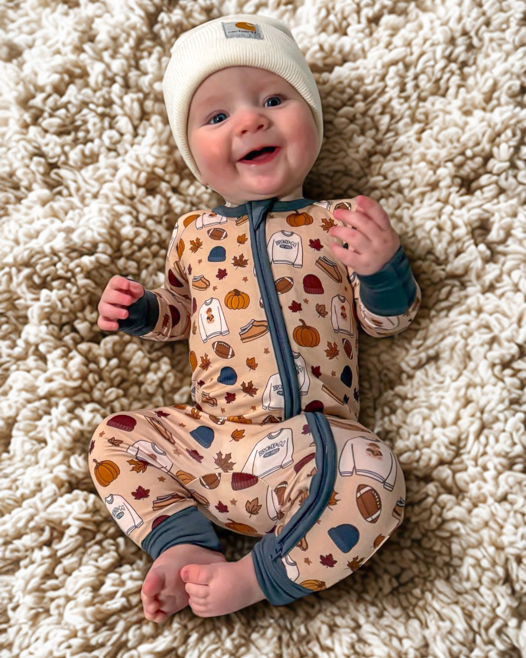 Autumn Dude Double Zippy Romper