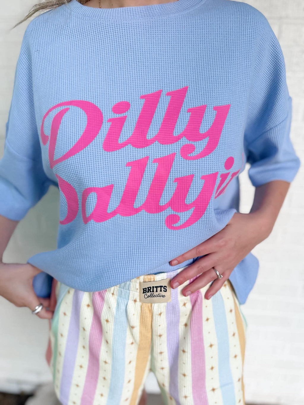 Dilly Dallyin' Waffle Knit Short Set