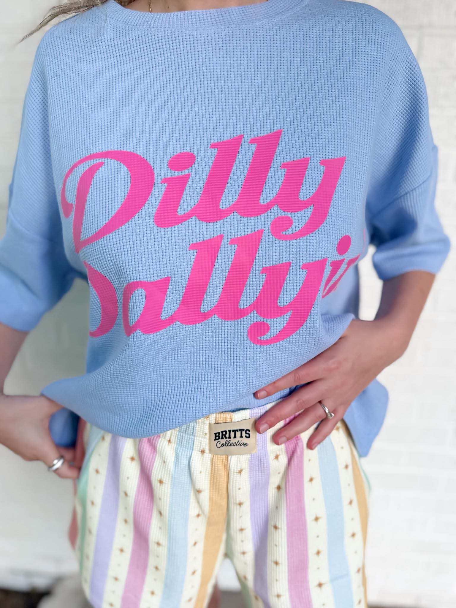 Dilly Dallyin' Waffle Knit Short Set