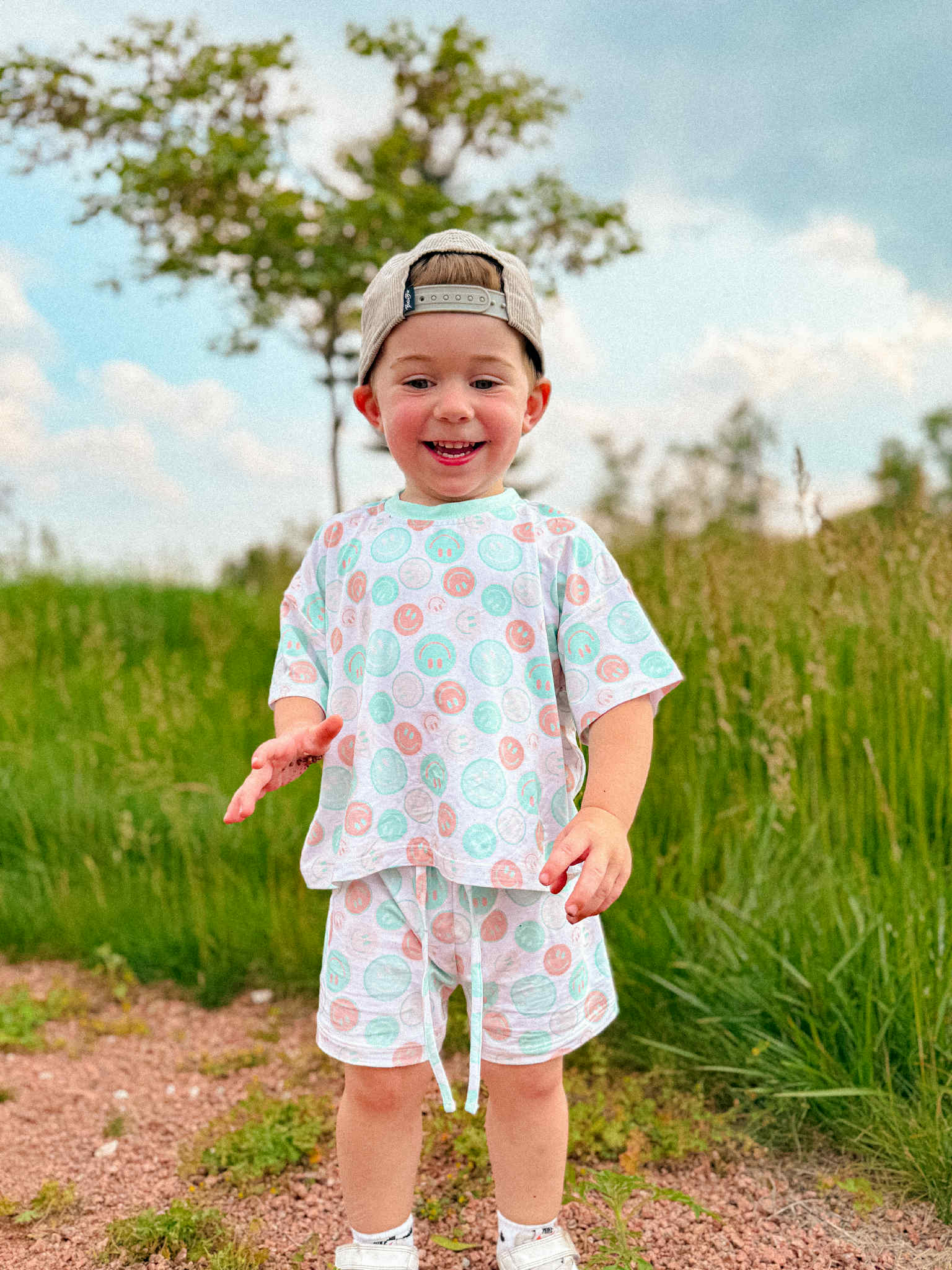 Dip-n-Dot Oversized Short Set