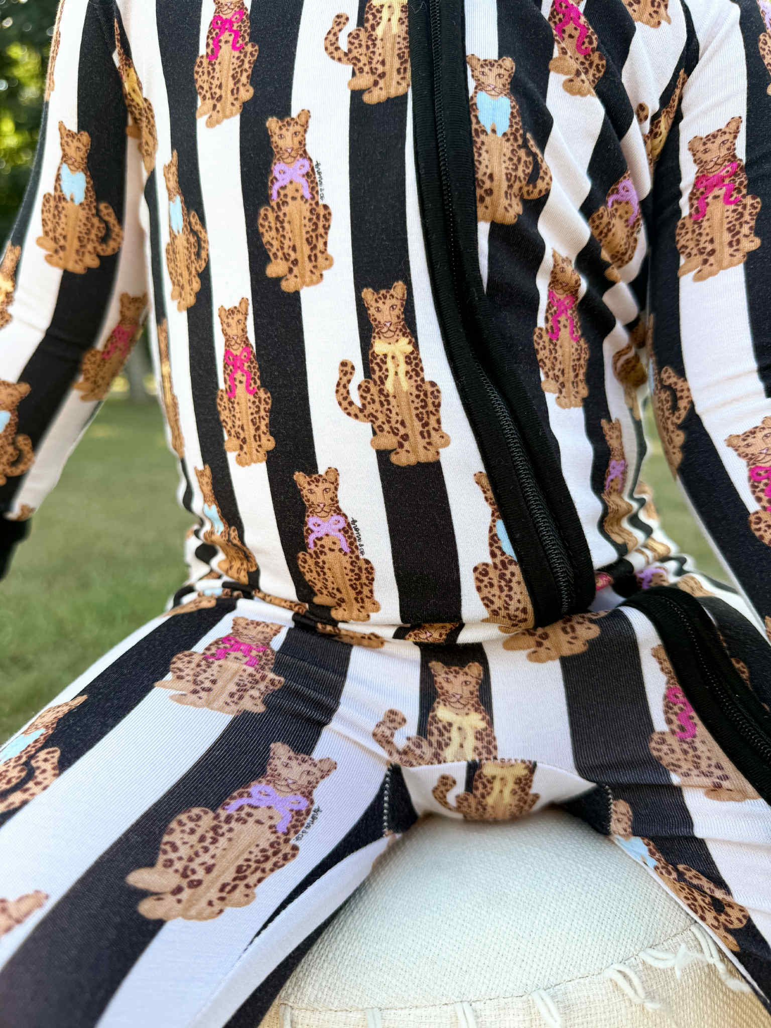 Fancy Leopards Double Zippy Romper
