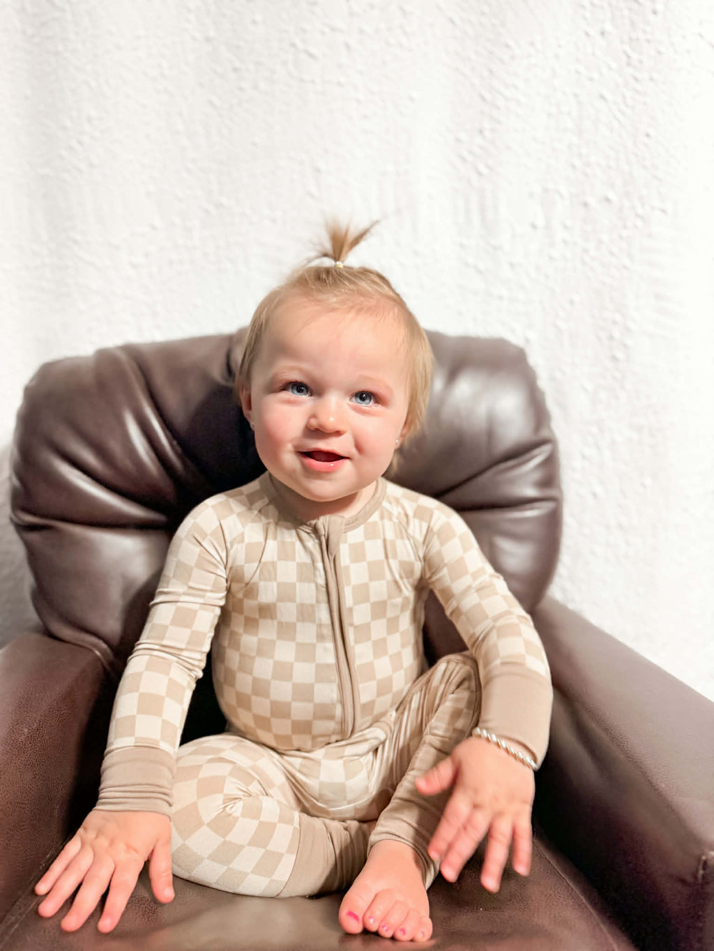 Sand Checks Double Zippy Romper