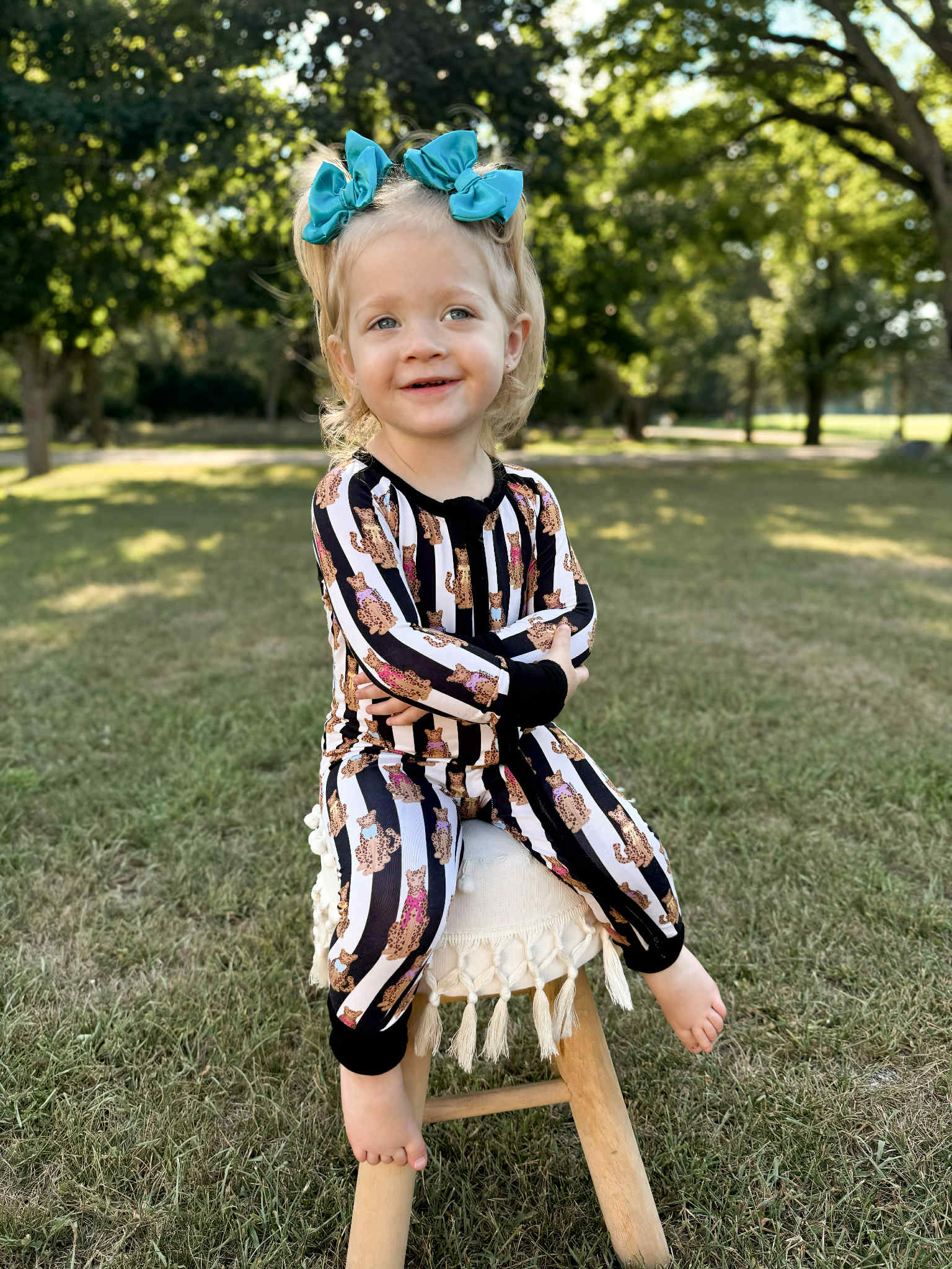 Fancy Leopards Double Zippy Romper