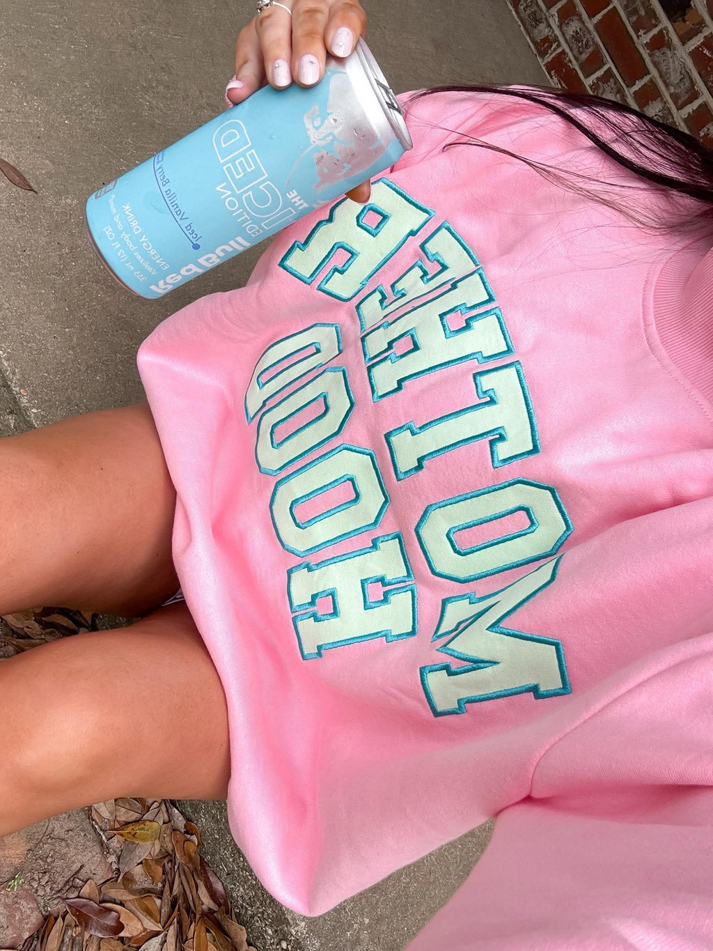 Motherhood Pink & Mint Mockneck Sweater