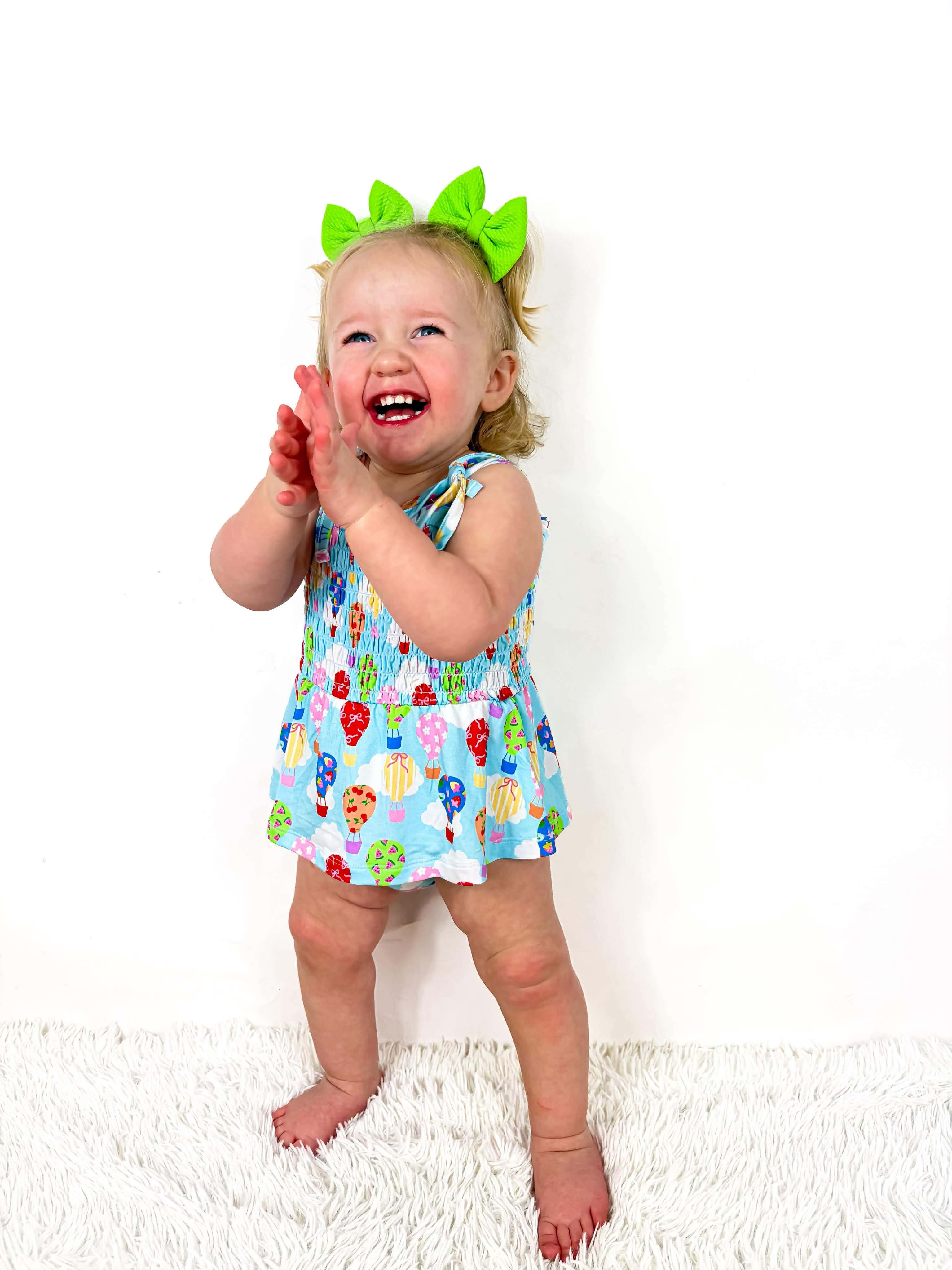 Sweet Skies Smocked Twirl Romper