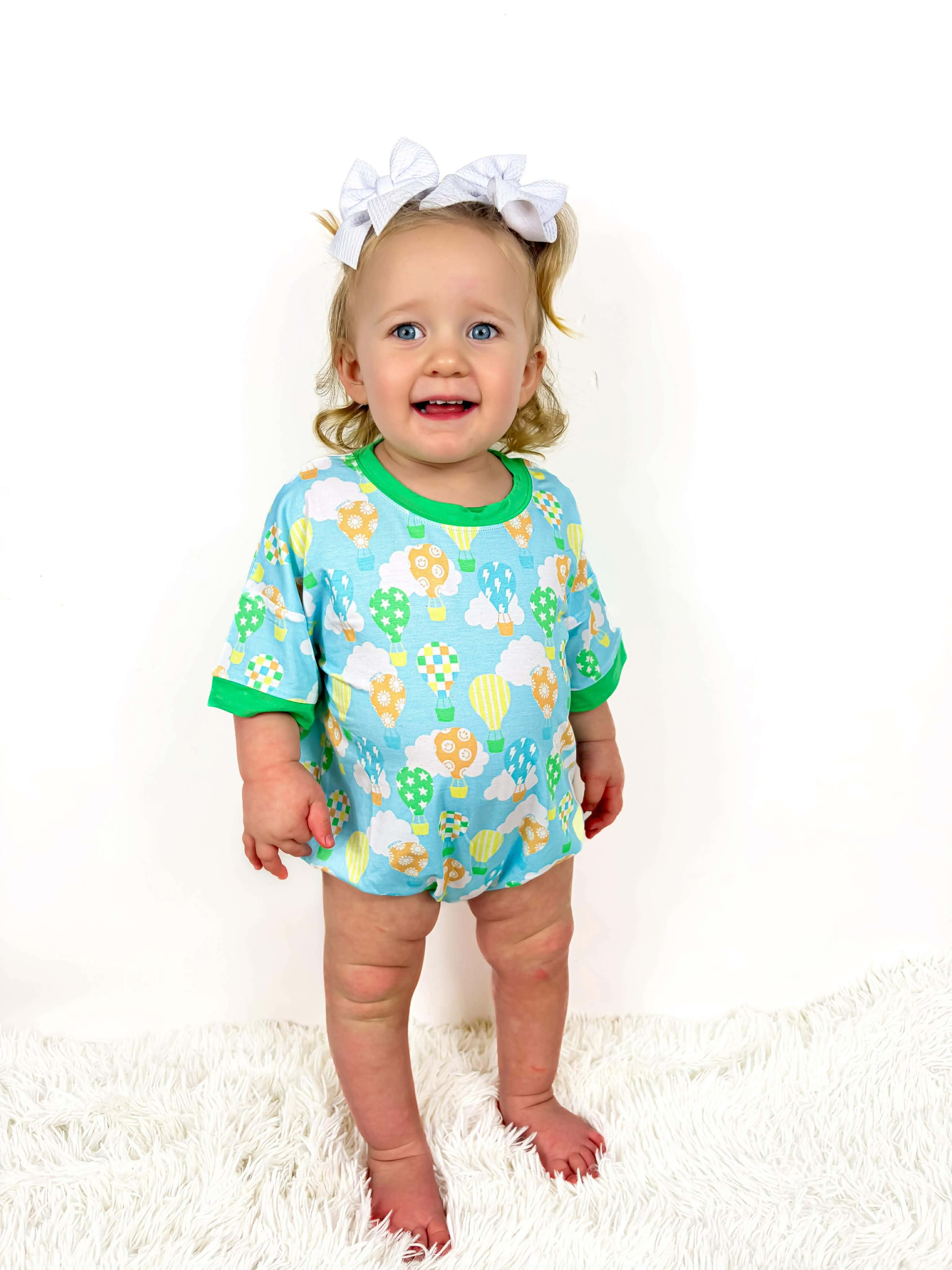 Up, up, and Away Oversized Bubble Romper