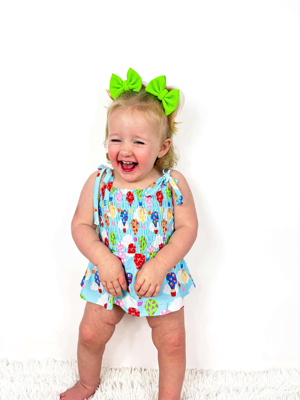 Sweet Skies Smocked Twirl Romper